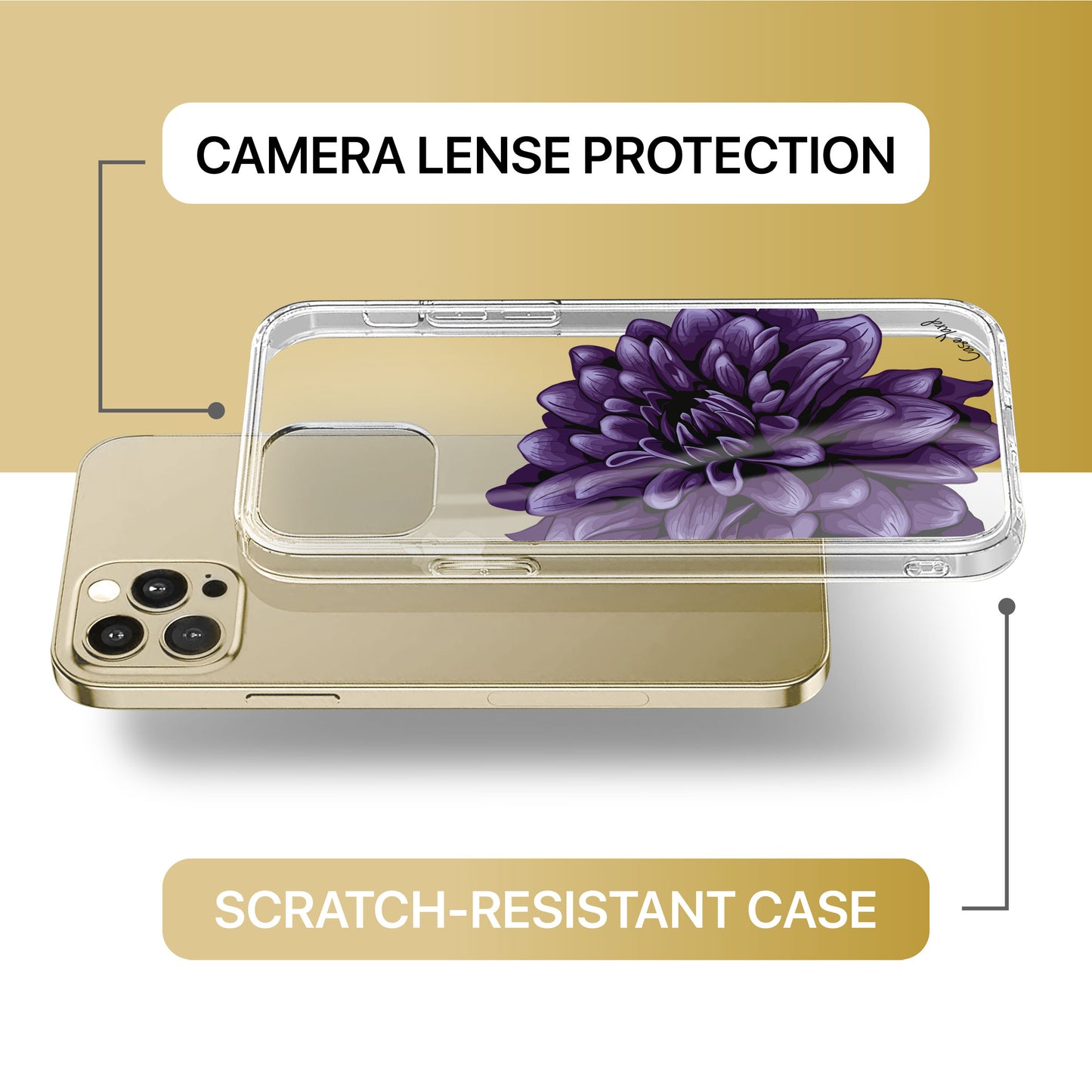 Dahlia TPU Clear Phone Case for iPhone & Samsung Phones