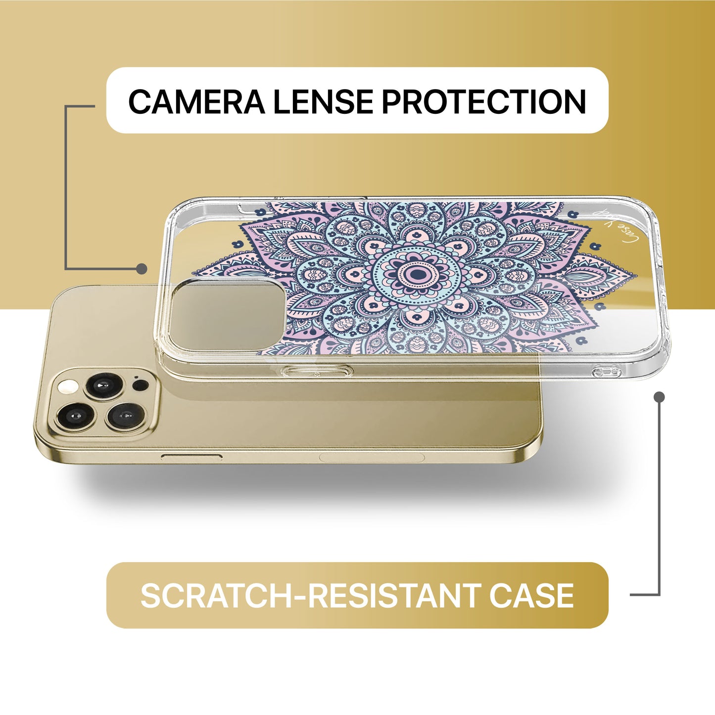 Dakota Mandala TPU Clear Phone Case for iPhone & Samsung Phones