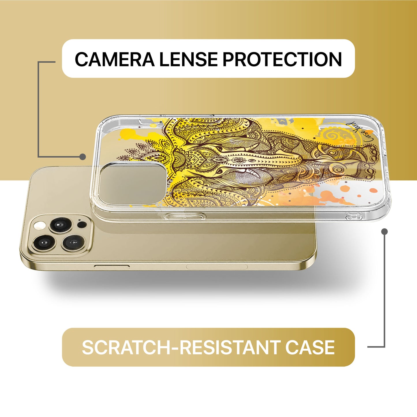 Elephant Stain TPU Clear Phone Case for iPhone & Samsung Phones