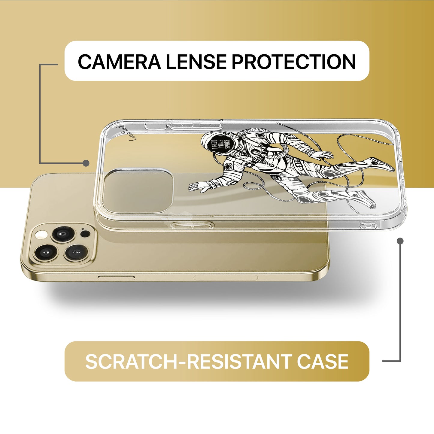 Astronaut TPU Clear Phone Case for iPhone & Samsung Phones