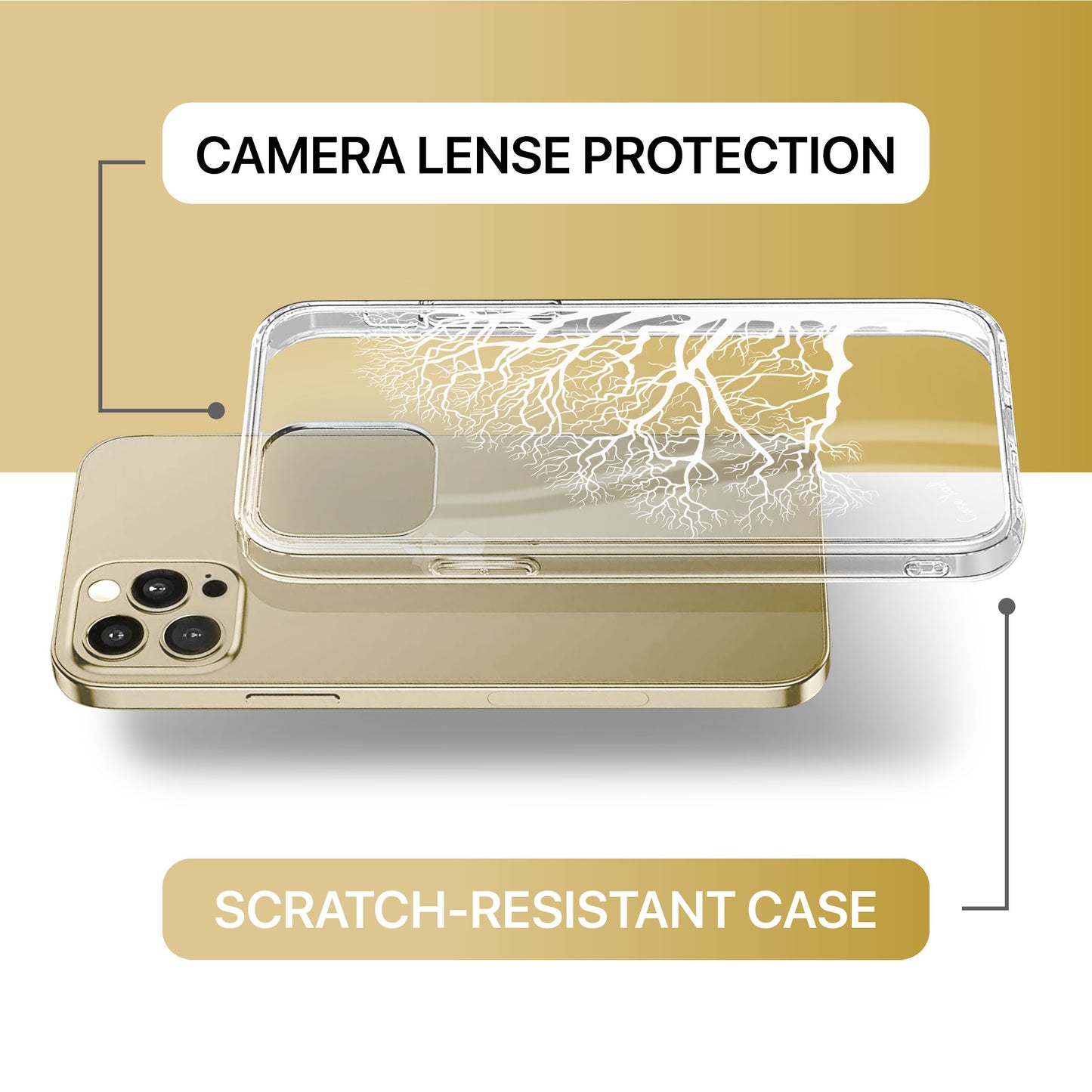 Half Tree TPU Clear Phone Case for iPhone & Samsung Phones