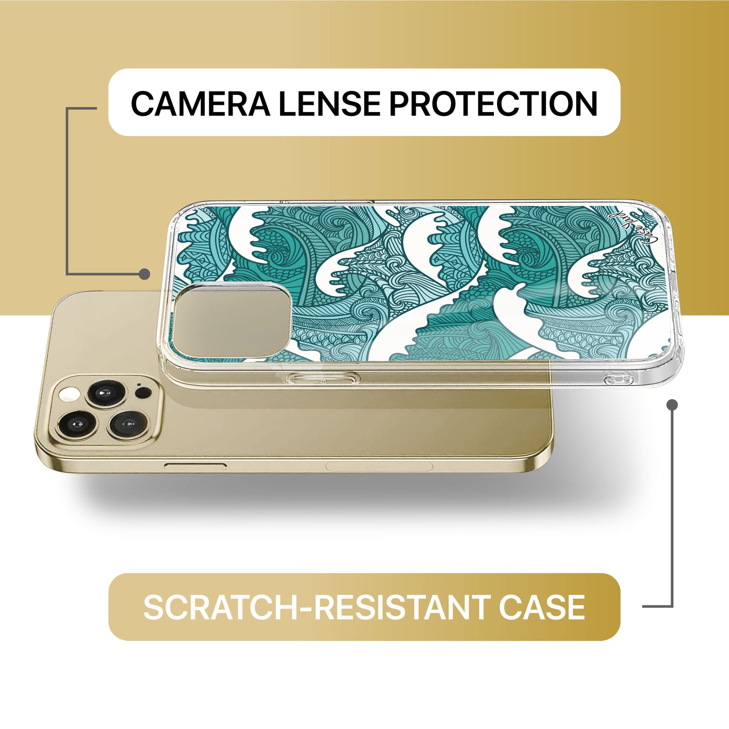 Great Wave Pattern TPU Clear Phone Case for iPhone & Samsung Phones