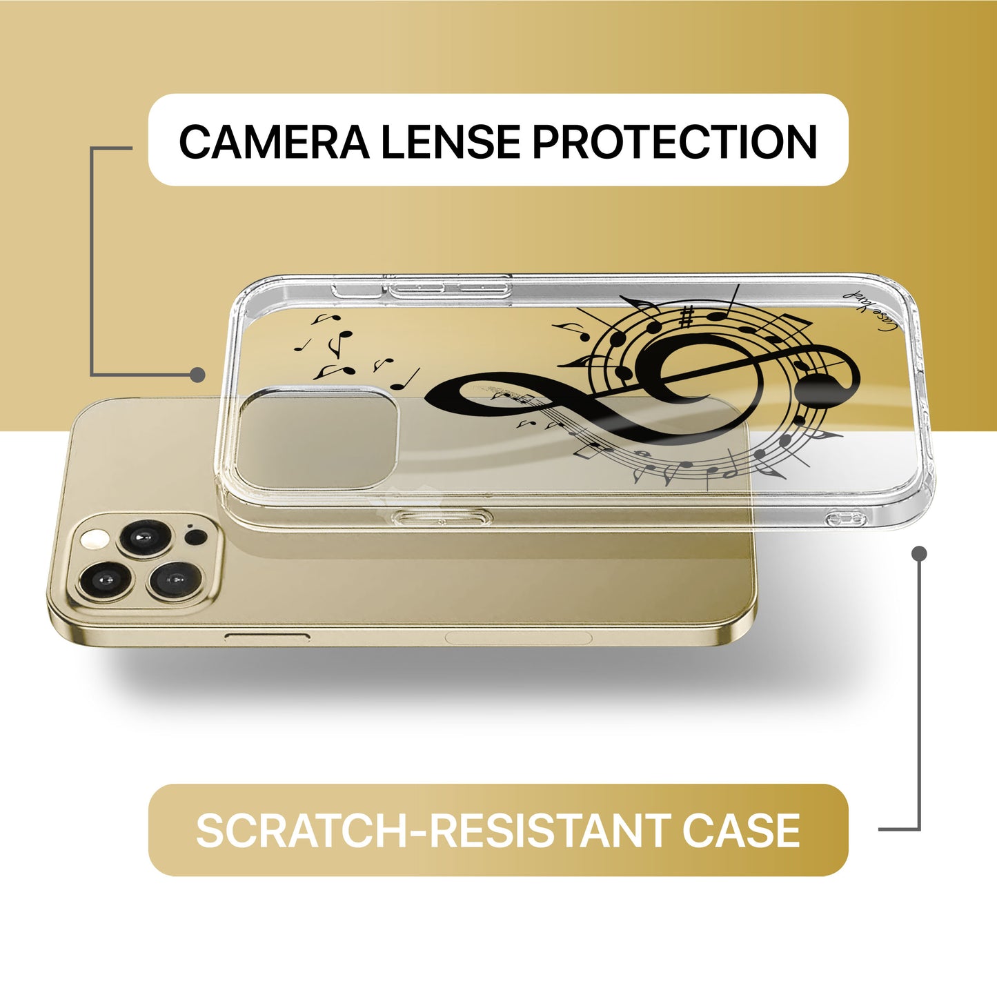 Music 2 TPU Clear Phone Case for iPhone & Samsung Phones