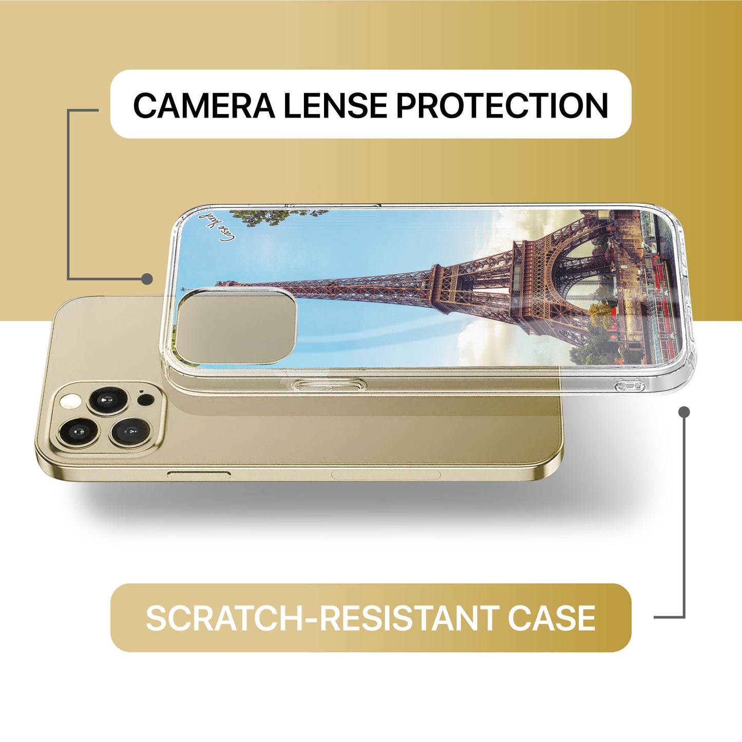 Eiffel Tower TPU Clear Phone Case for iPhone & Samsung Phones