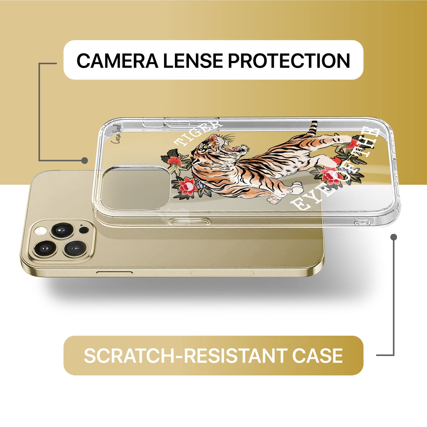 Eye of the Tiger TPU Clear Phone Case for iPhone & Samsung Phones