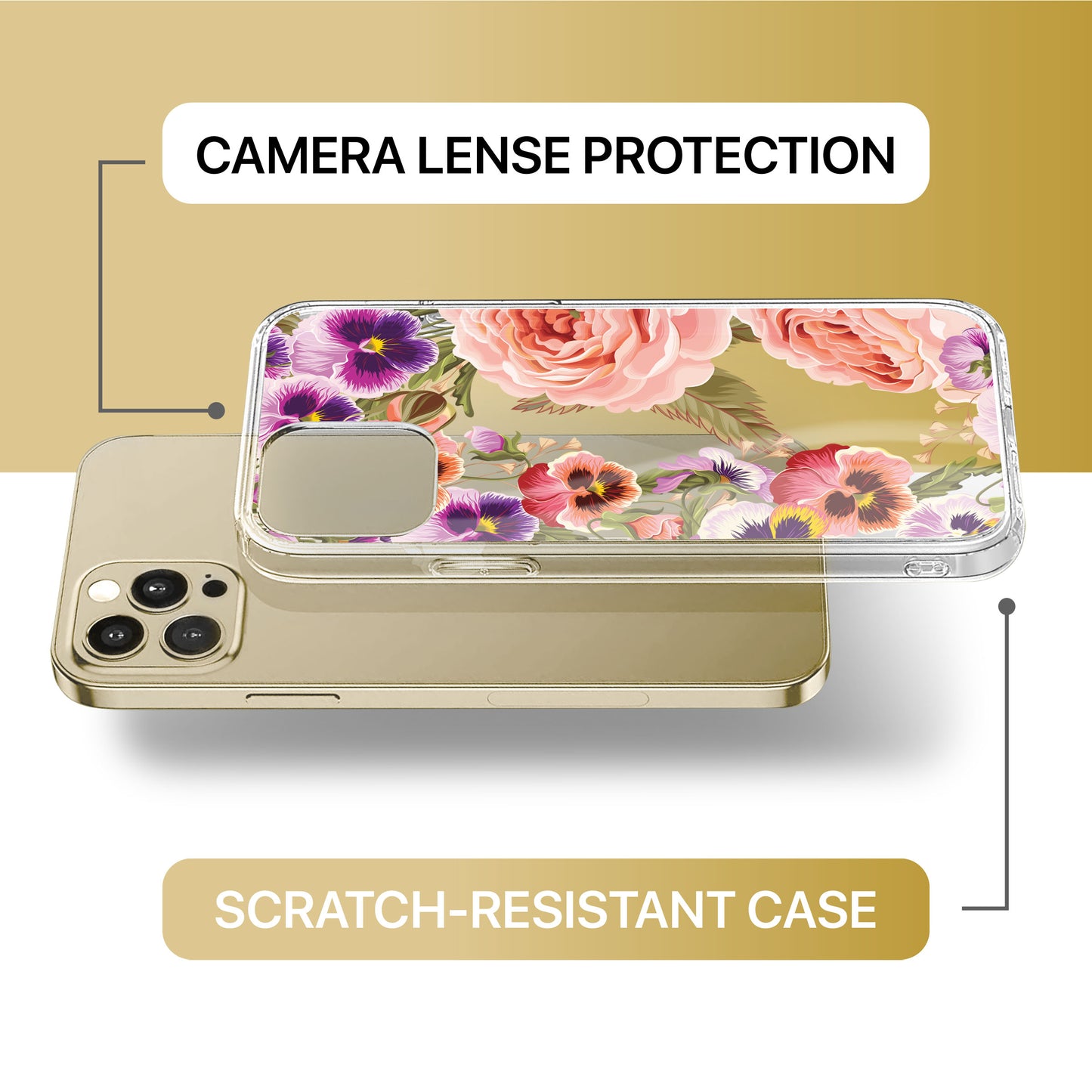 Pansy Garden TPU Clear Phone Case for iPhone & Samsung Phones