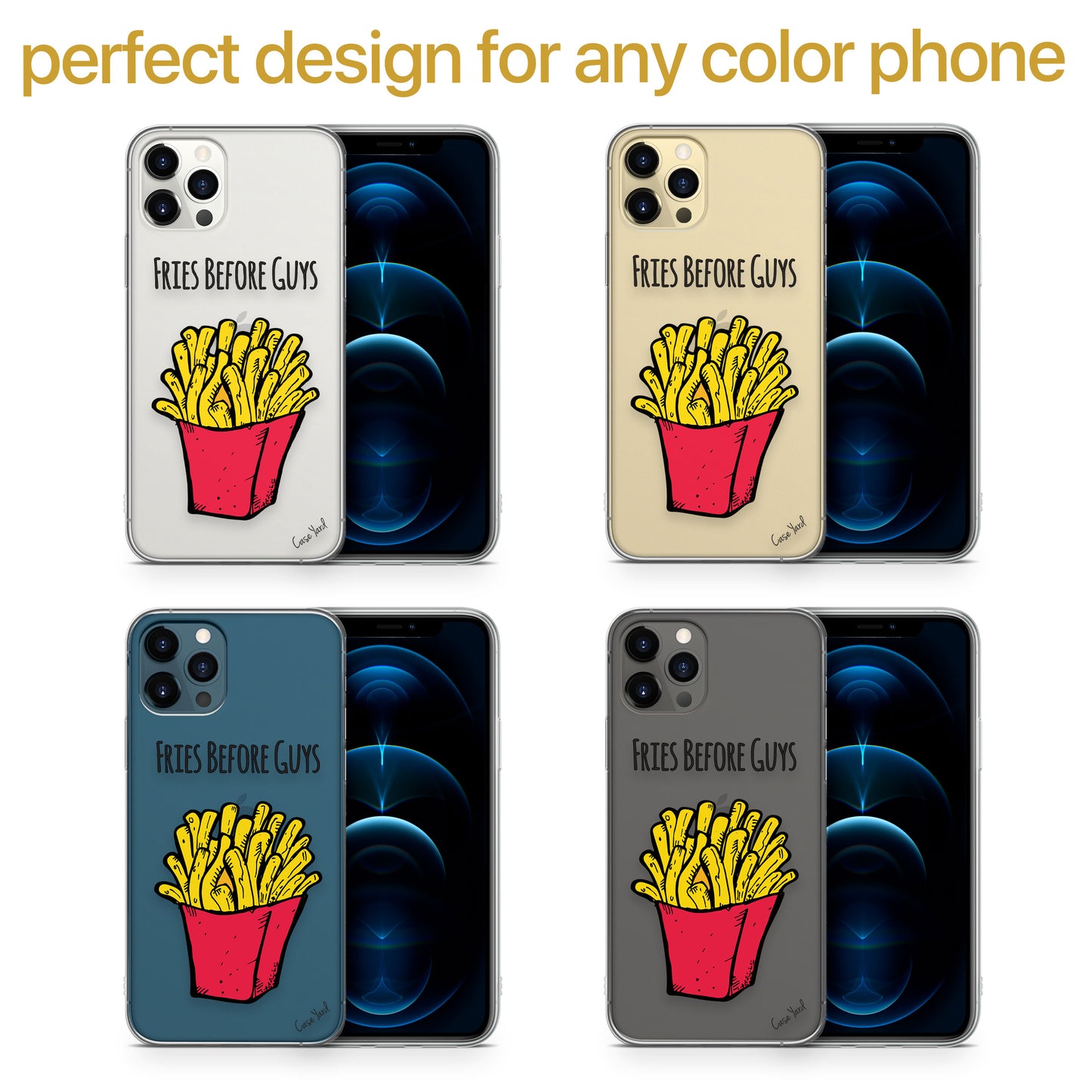 Fries TPU Clear Phone Case for iPhone & Samsung Phones