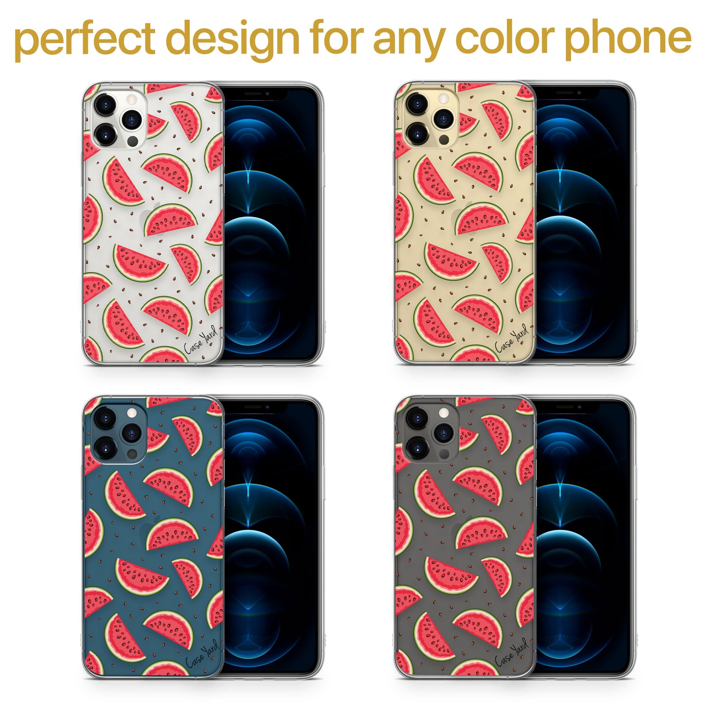 Watermelon TPU Clear Phone Case for iPhone & Samsung Phones