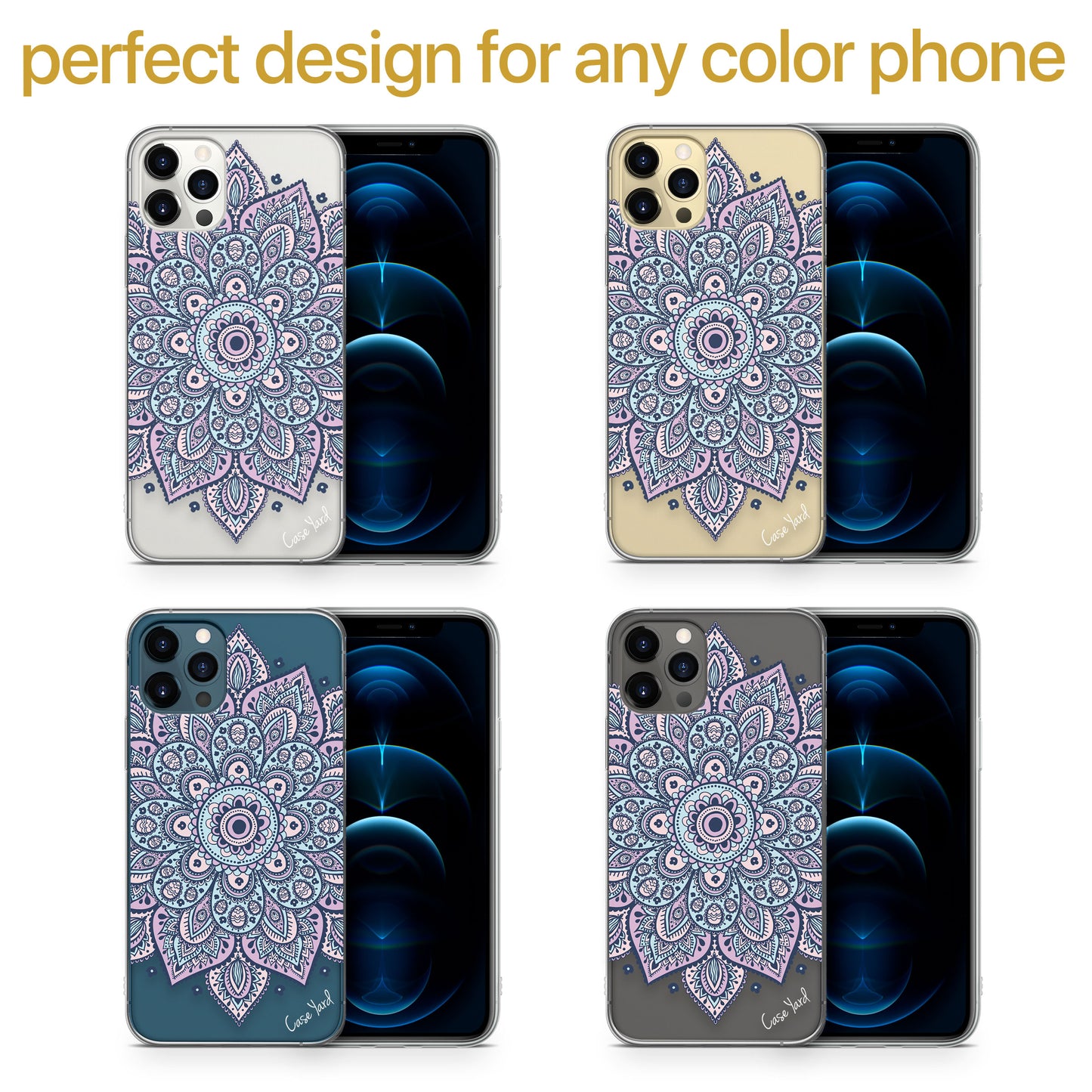 Dakota Mandala TPU Clear Phone Case for iPhone & Samsung Phones