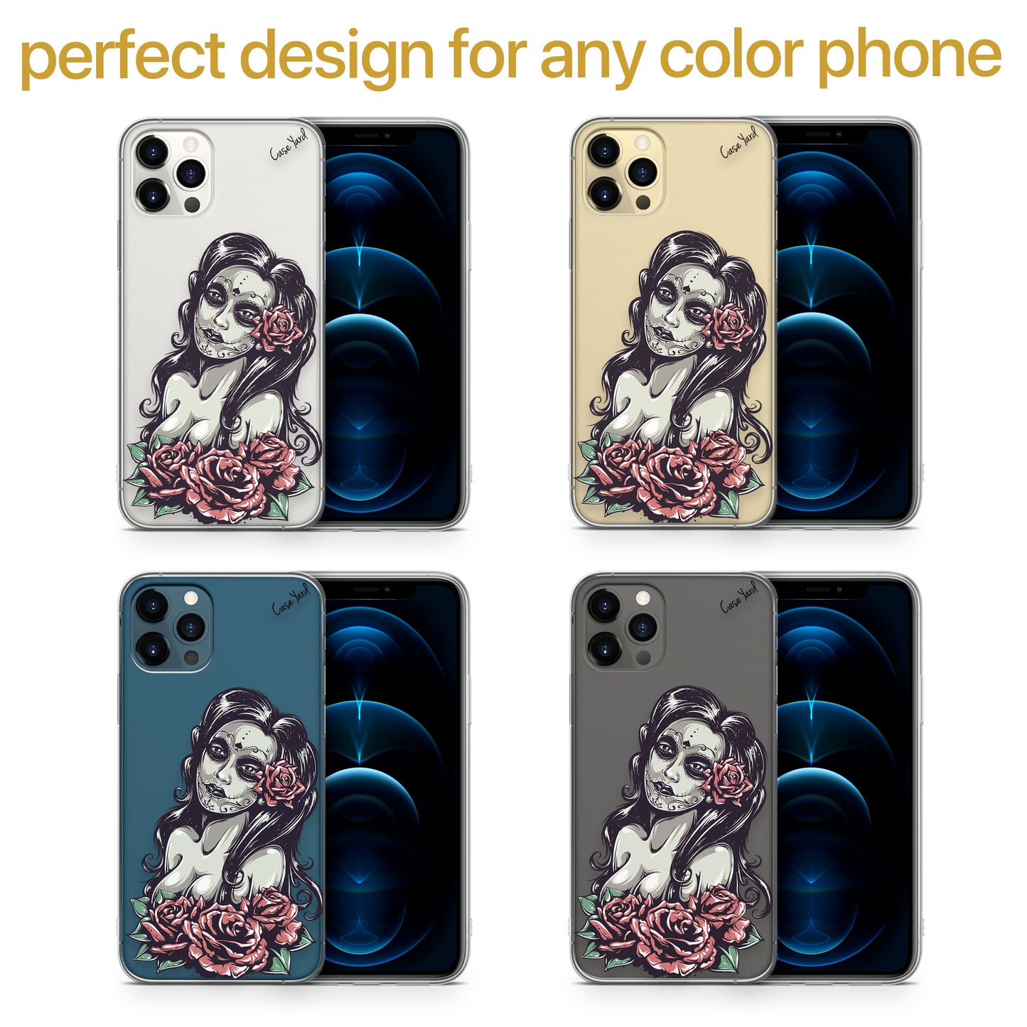 TPU Clear case with (Chicas de los Muertos) Design for iPhone & Samsung Phones