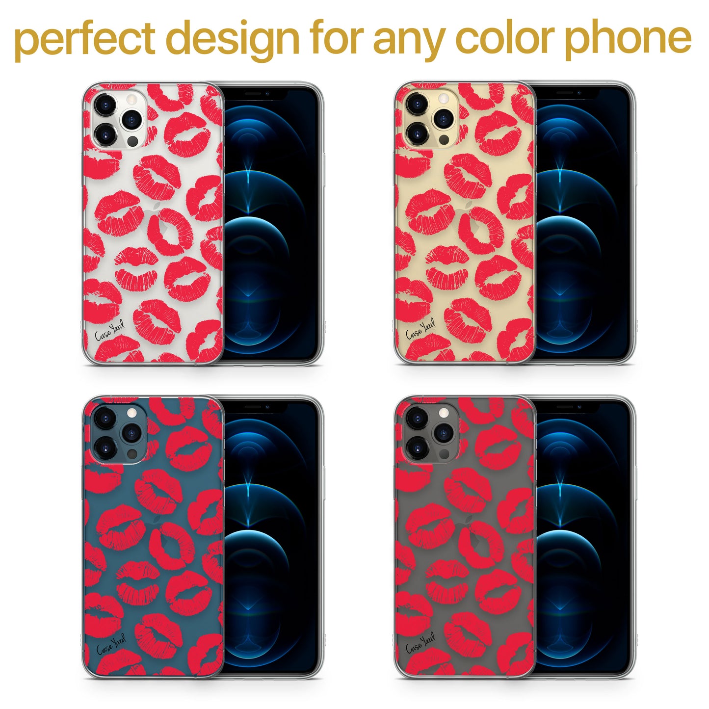 Kisses TPU Clear Phone Case for iPhone & Samsung Phones