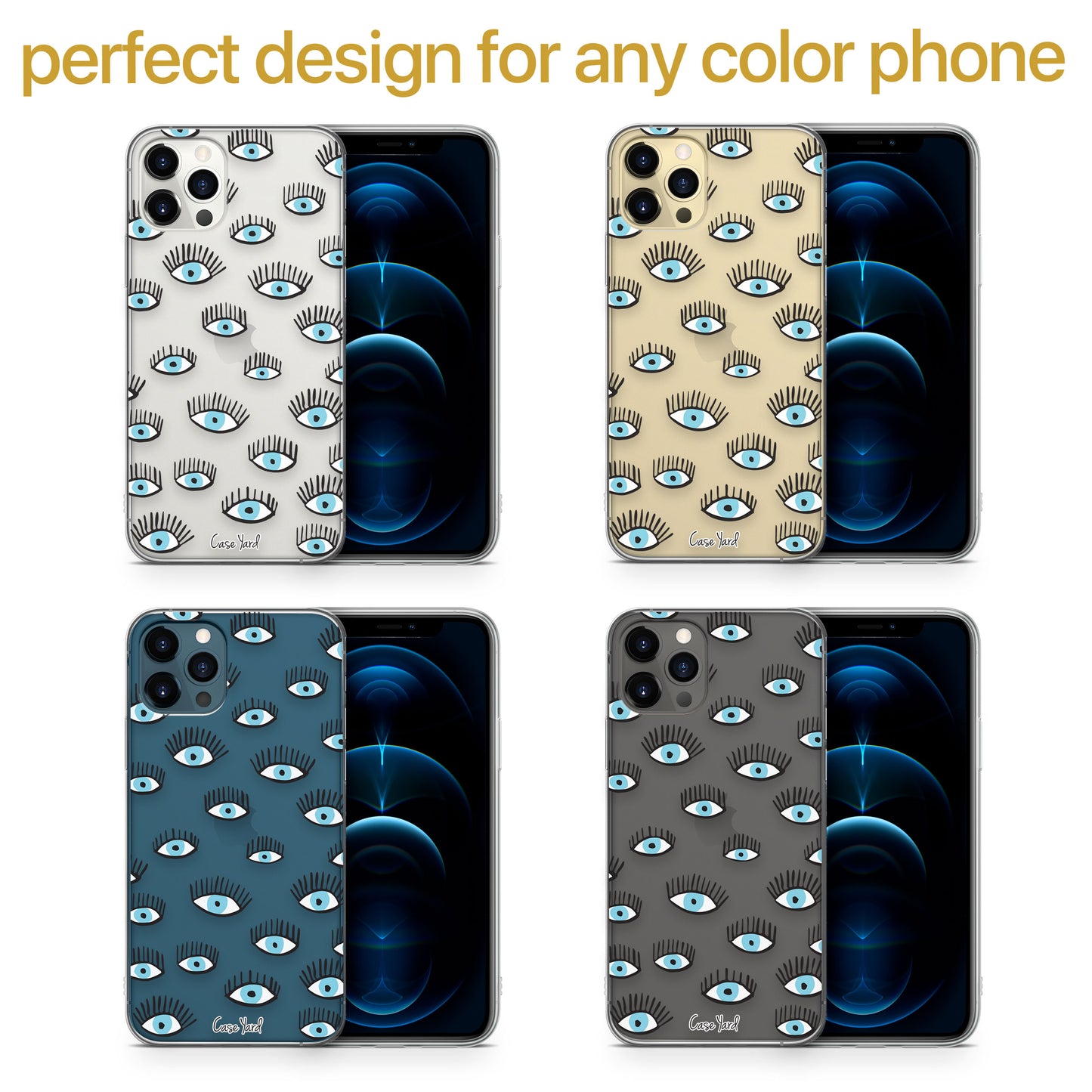 TPU Clear case with (All Seeing Eyes) Design for iPhone & Samsung Phones