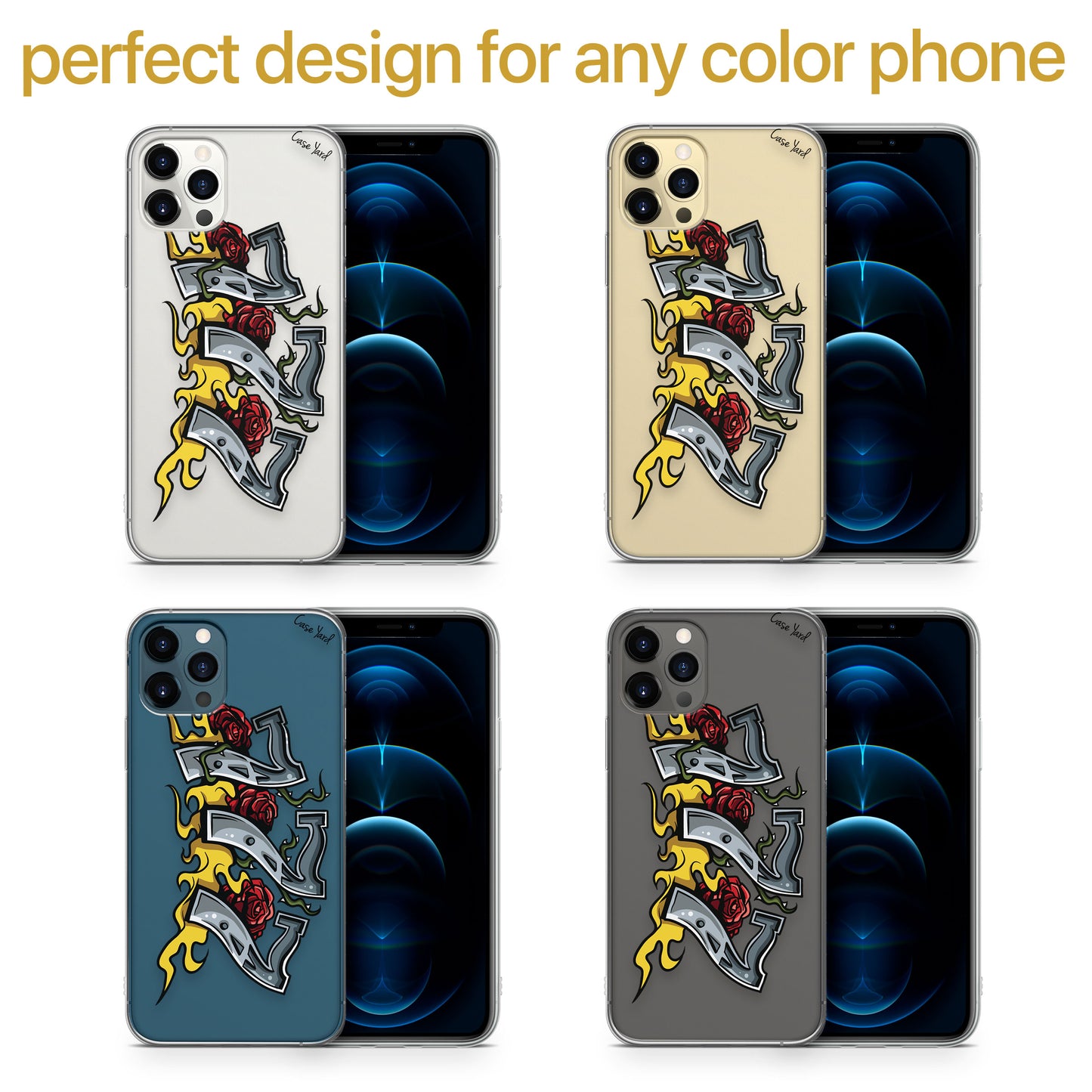 777 TPU Clear Phone Case for iPhone & Samsung Phones
