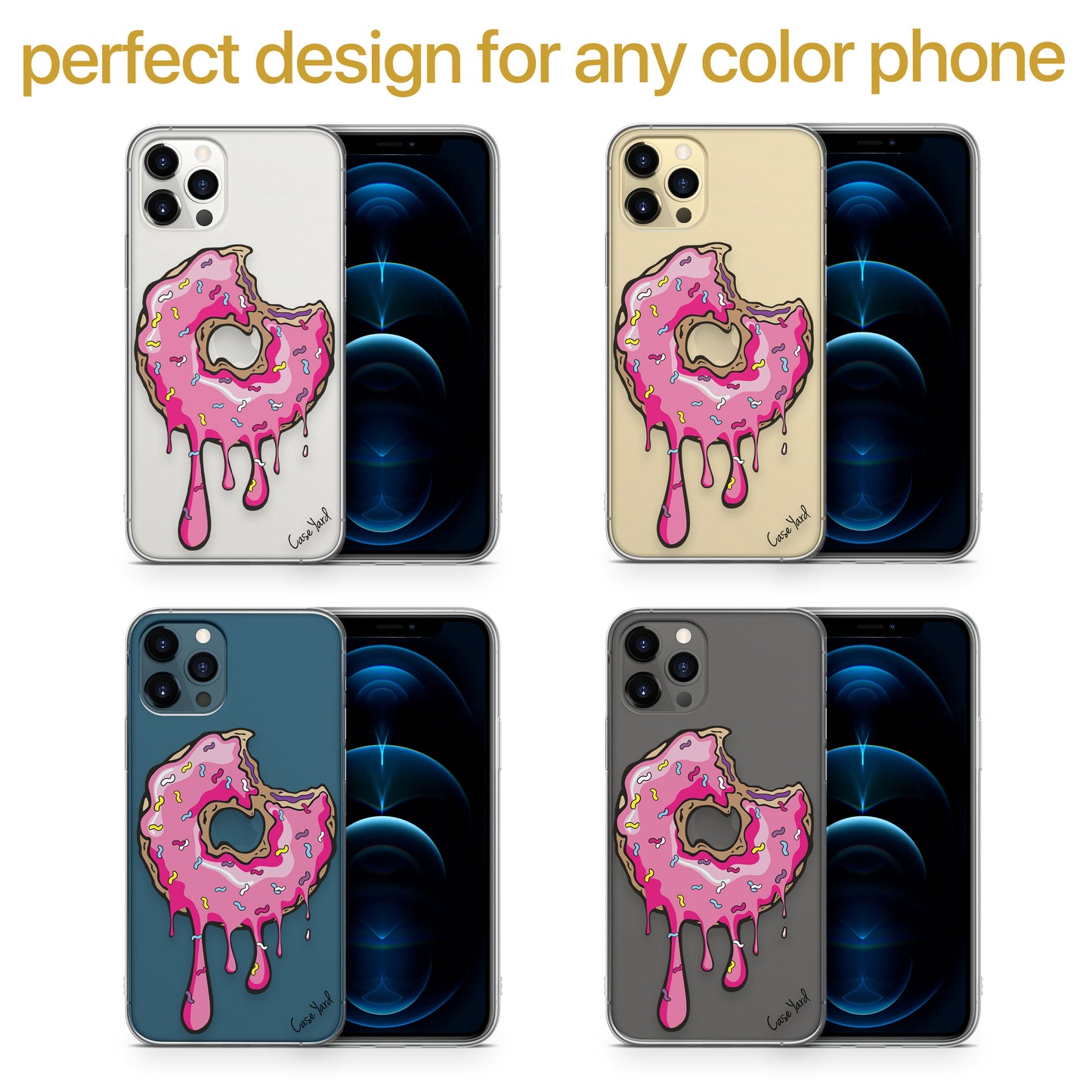 Dripping Donut TPU Clear Phone Case for iPhone & Samsung Phones