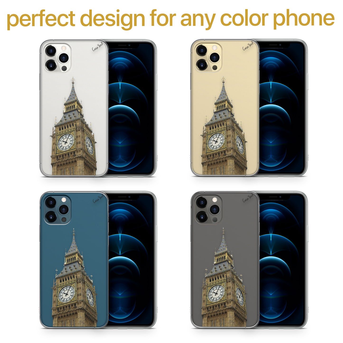 TPU Case Clear case with (London Big Ben) Design for iPhone & Samsung Phones