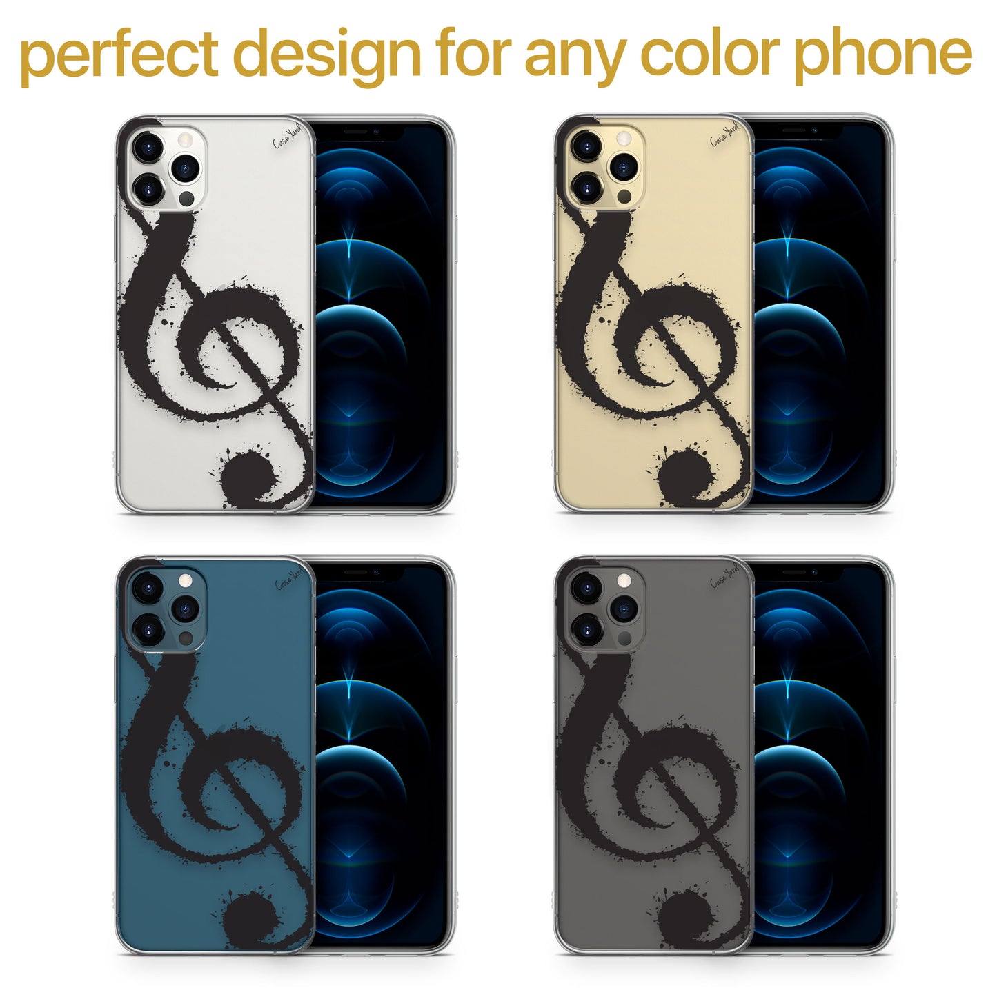 TPU Case Clear case with (Music Is The Answer) Design for iPhone & Samsung Phones