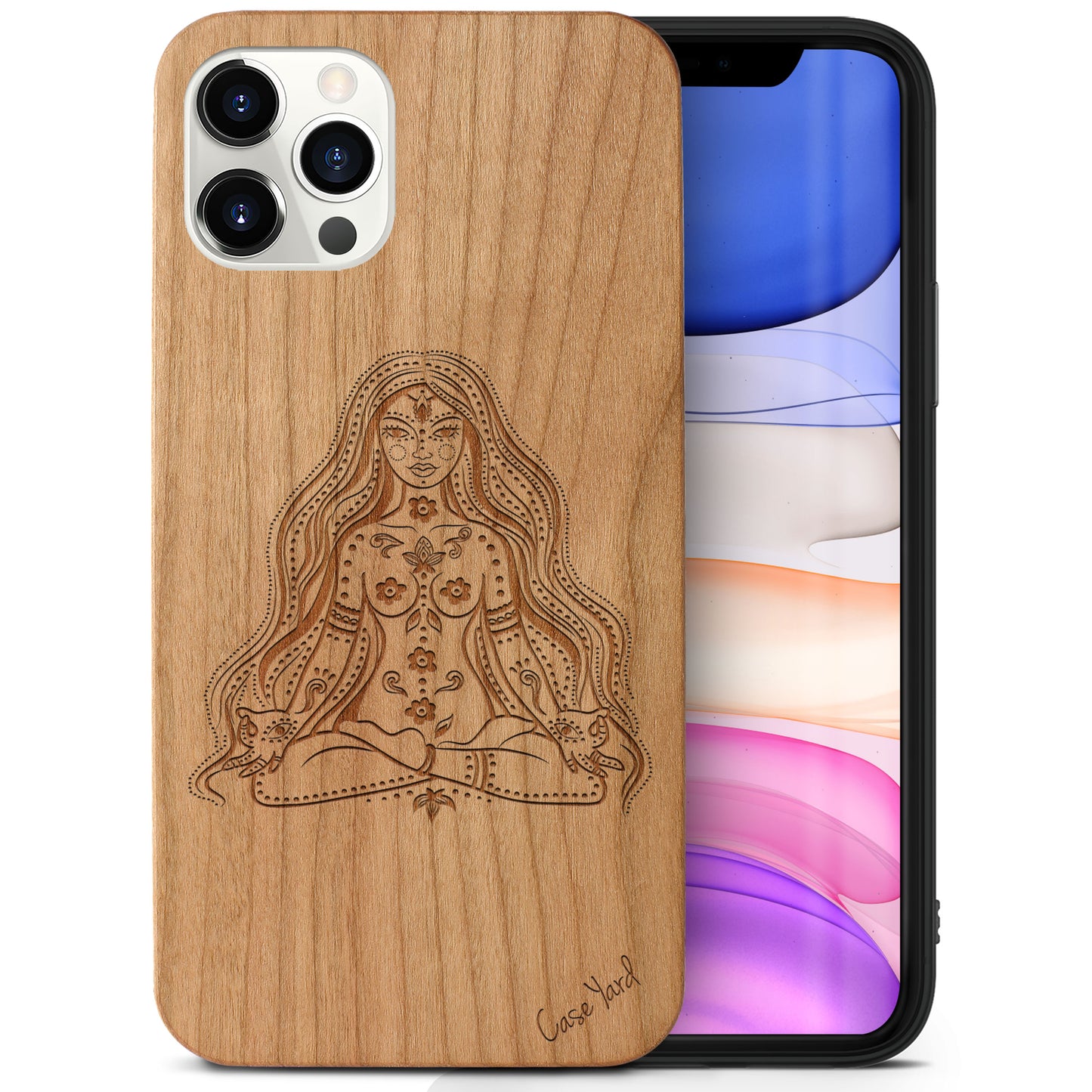 Hindu Bagdash Girl Wooden Laser Engraved Phone Case for iPhone