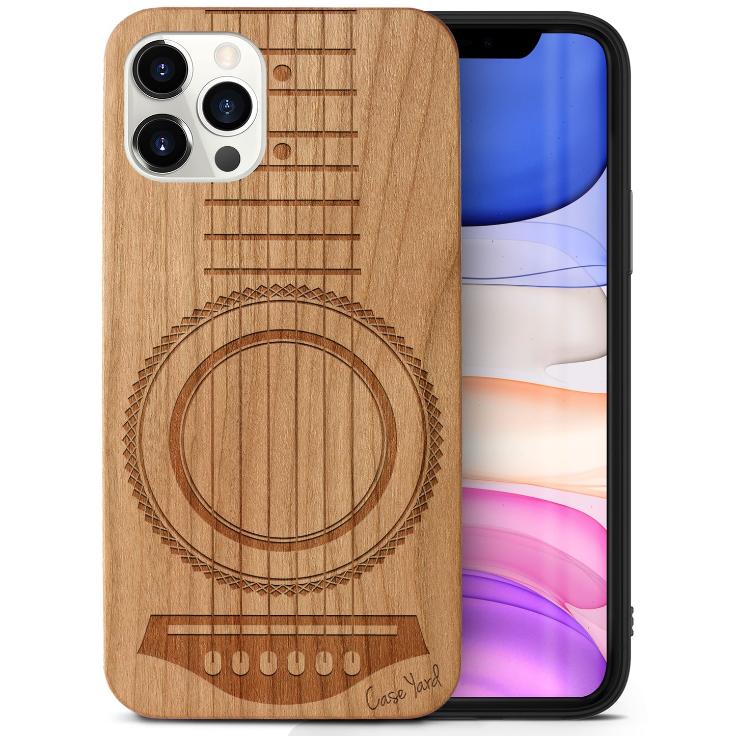 Wooden Cell Phone Case Cover, Laser Engraved case for iPhone & Samsung phone Guitar Case Design