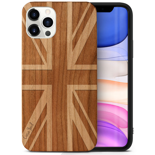 Wooden Cell Phone Case Cover, Laser Engraved case for iPhone & Samsung phone Union Jack Design