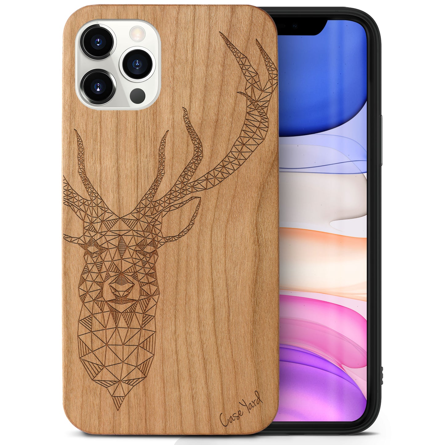 Wooden Cell Phone Case Cover, Laser Engraved case for iPhone & Samsung phone Deer Design