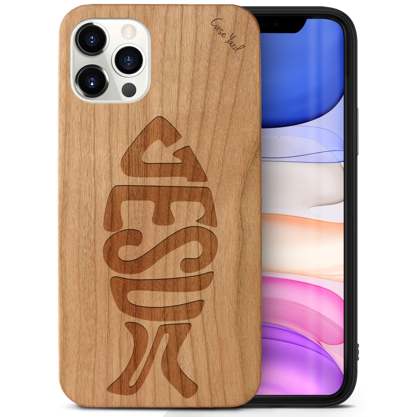 Jesus Fish Wooden Laser Engraved Phone Case for iPhone