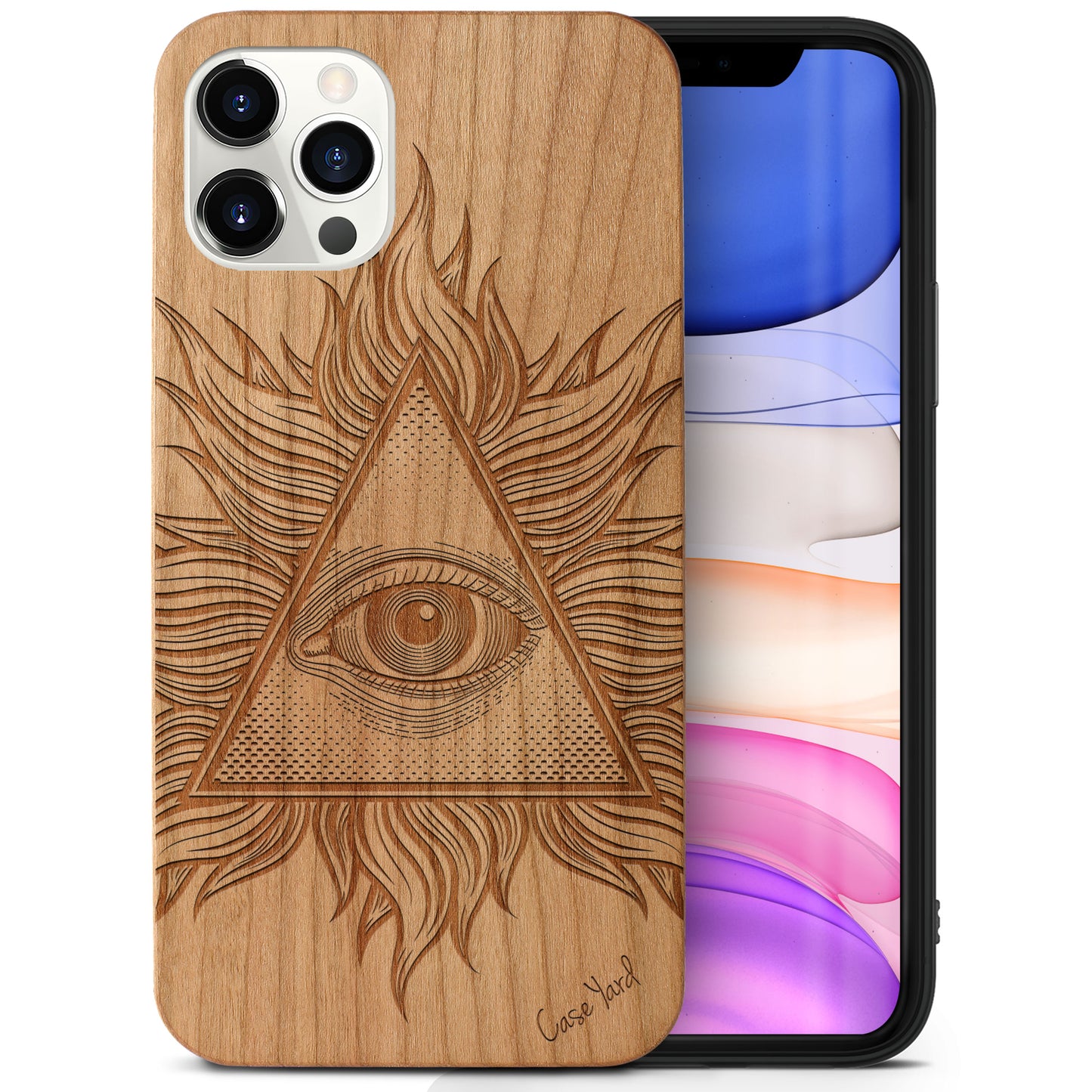 Wooden Cell Phone Case Cover, Laser Engraved case for iPhone & Samsung phone illuminate Case Design
