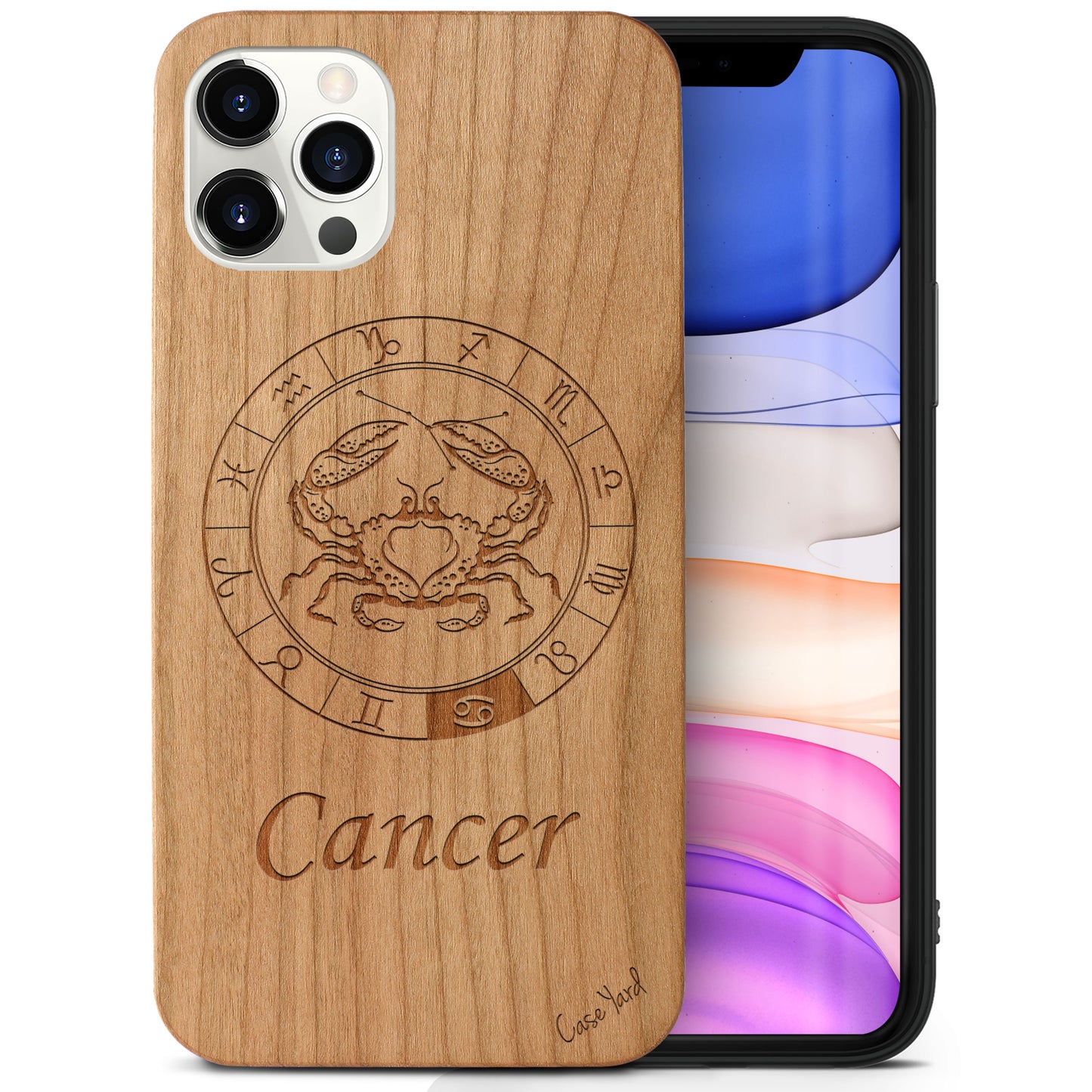 Cancer Sign Wooden Laser Engraved Phone Case for iPhone & Samsung Phones