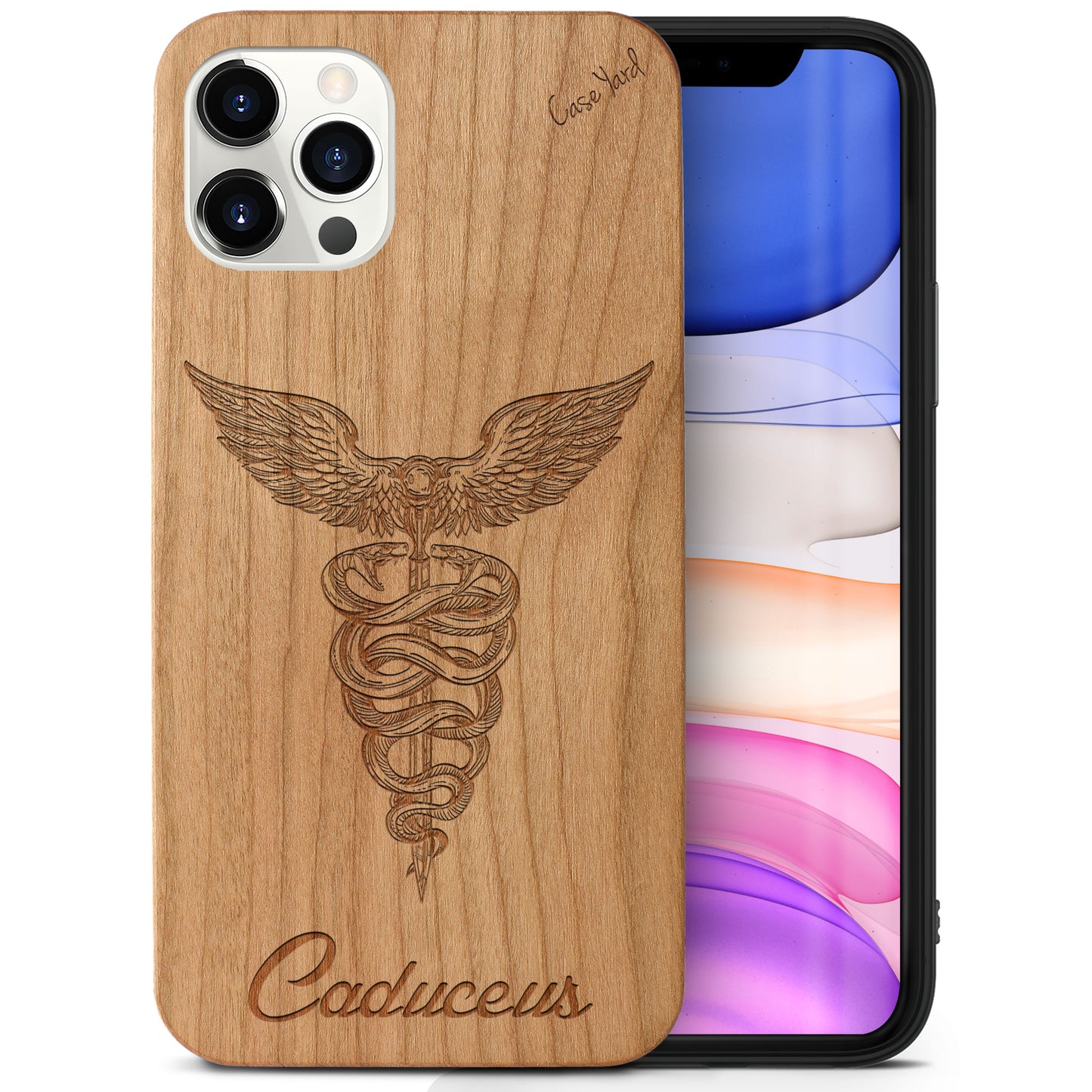 Wooden Cell Phone Case Cover, Laser Engraved case for iPhone & Samsung phone Mercury Design