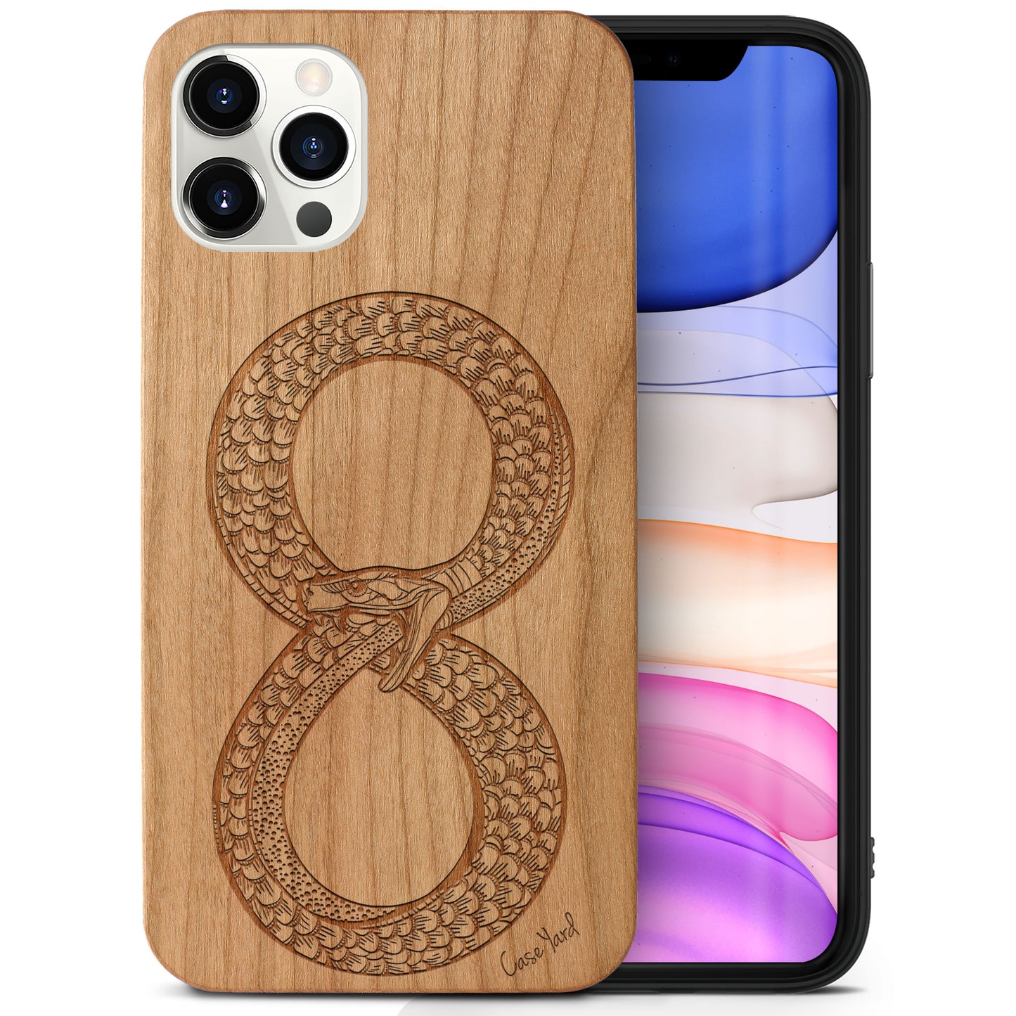 Wooden Cell Phone Case Cover, Laser Engraved case for iPhone & Samsung phone Eternal Life Design