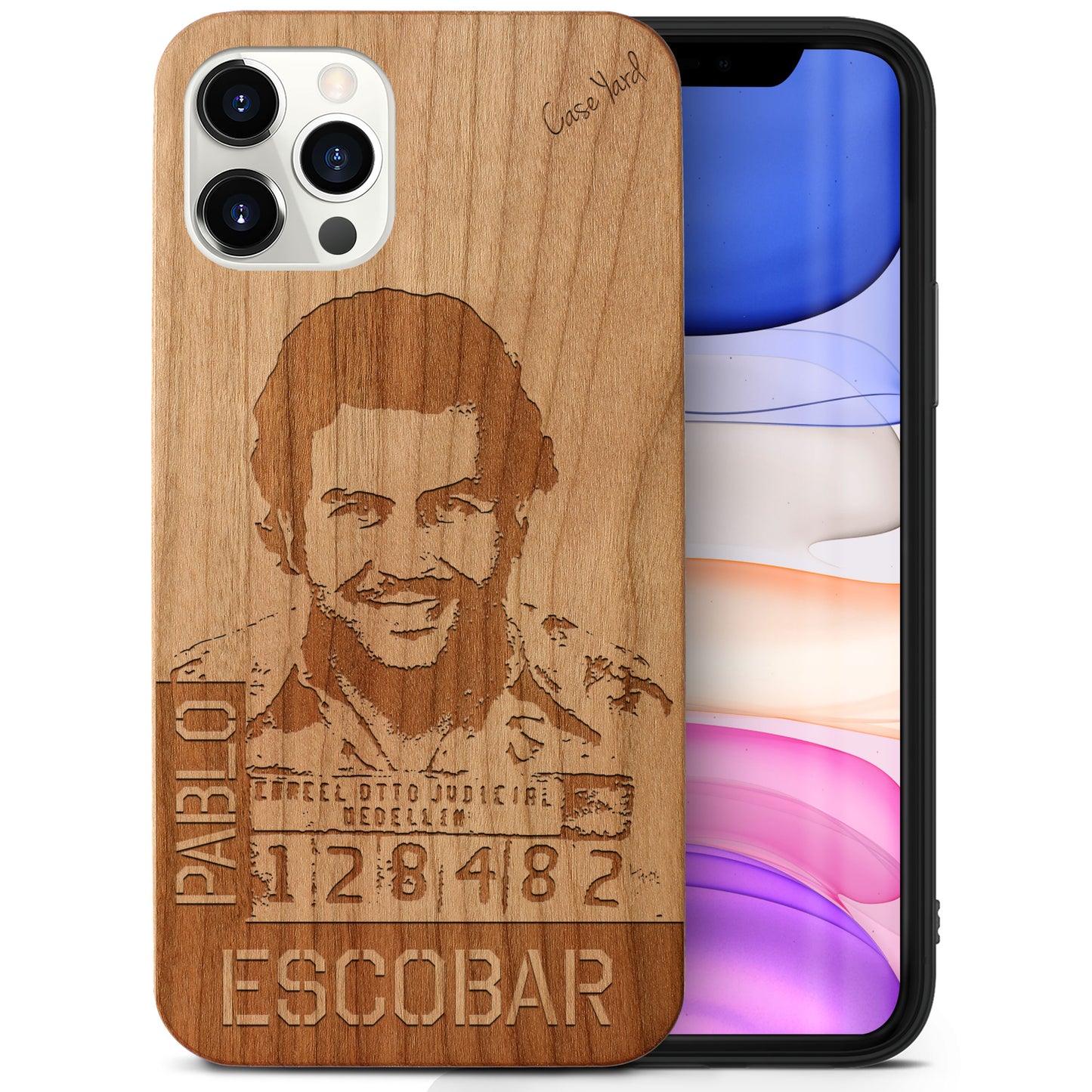 Pablo Escobar Mugshot Wooden Laser Engraved Phone Case for iPhone
