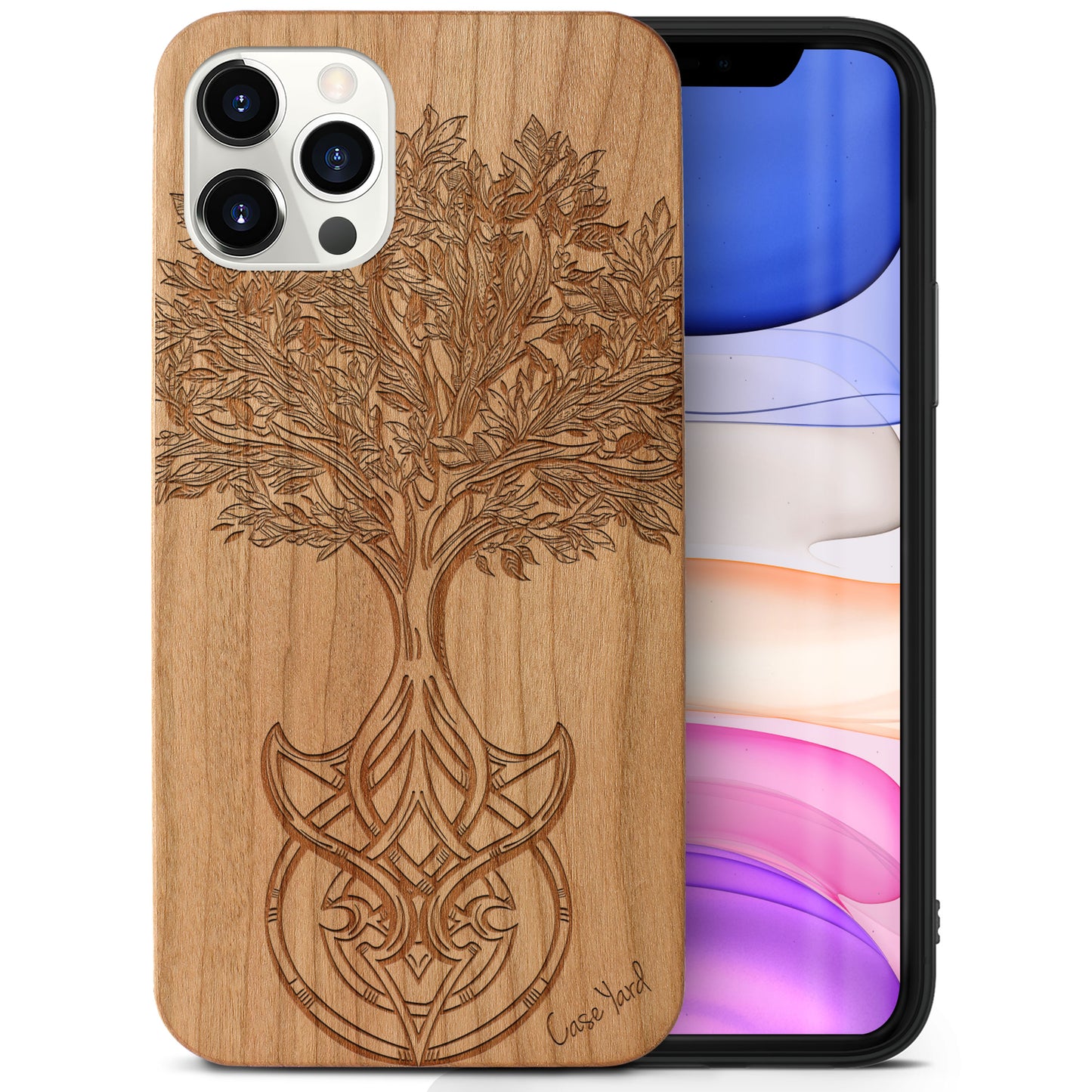 Wooden Cell Phone Case Cover, Laser Engraved case for iPhone & Samsung phone Tree of Life Design