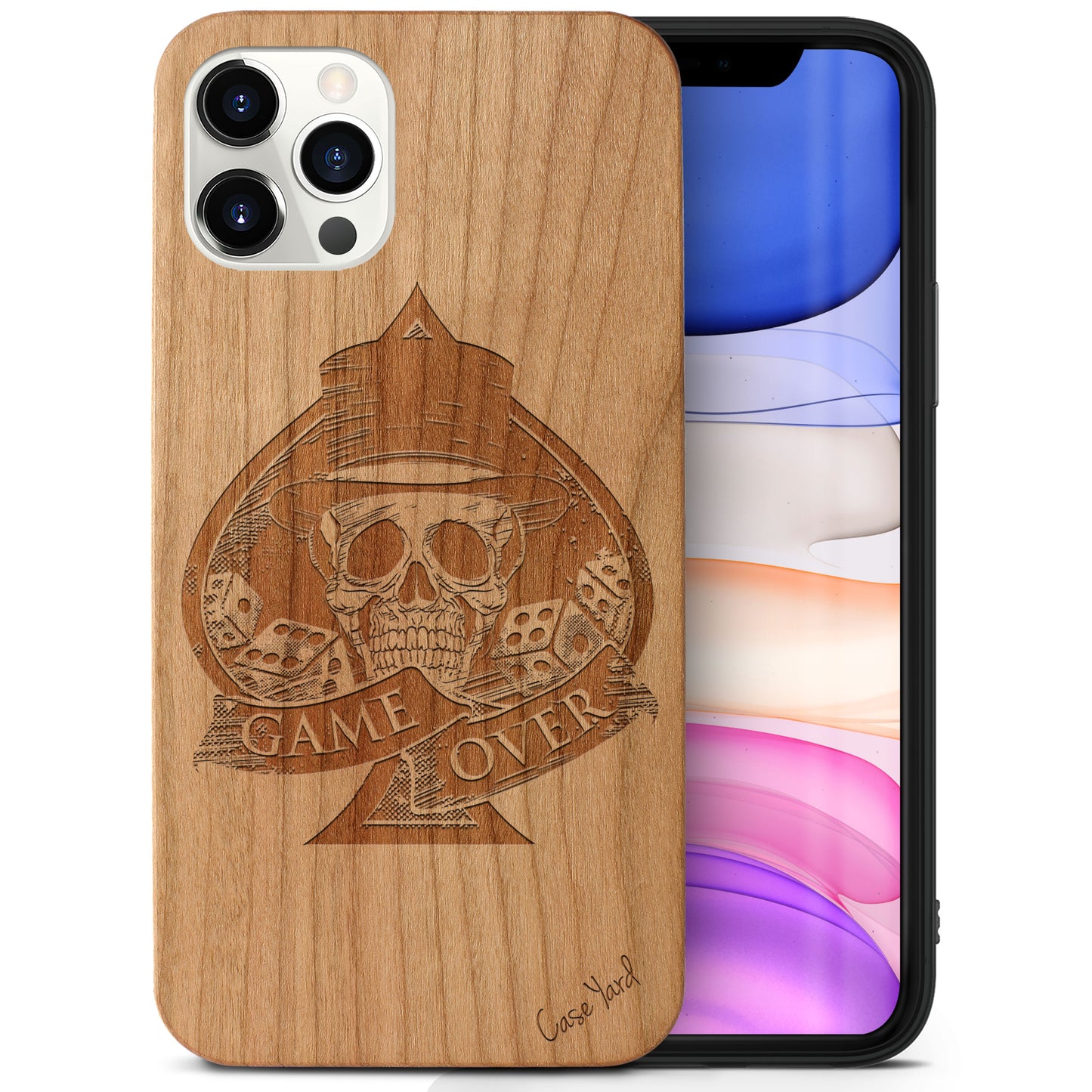 Game Over Wooden Laser Engraved Phone Case