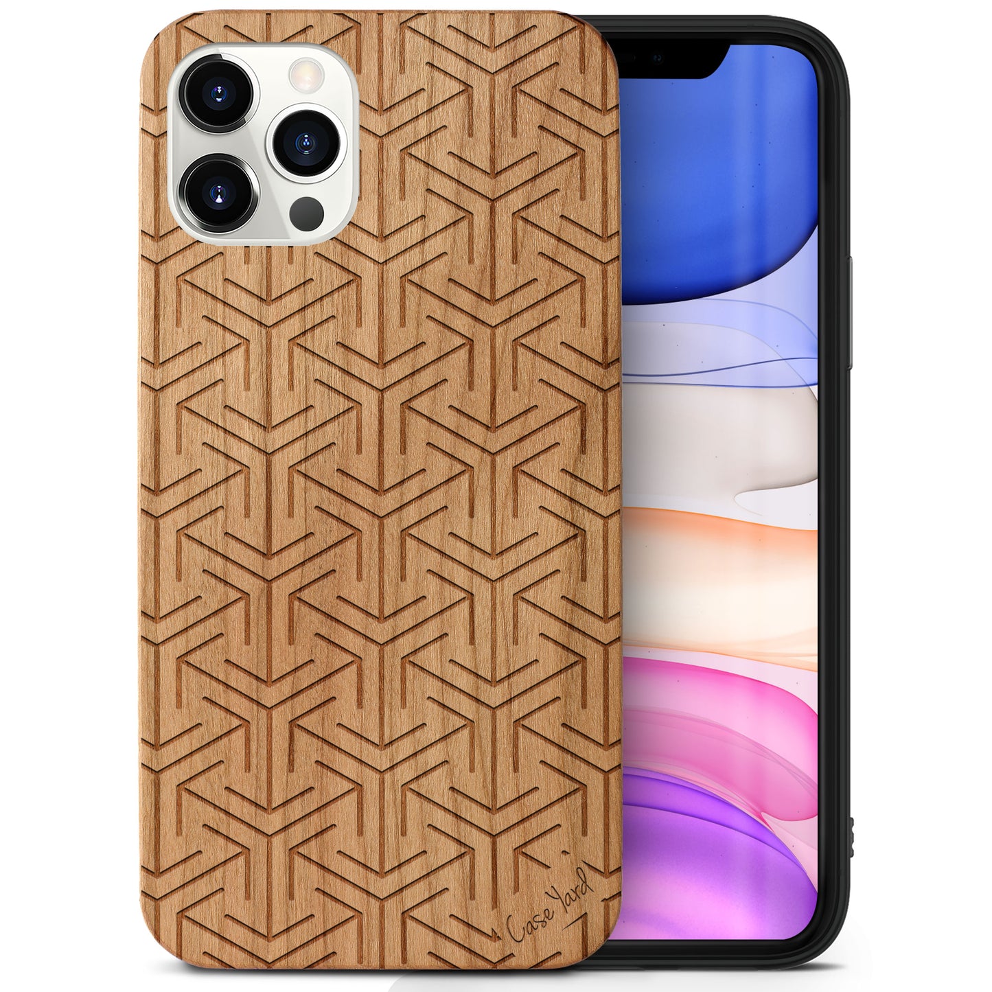 Arrow Pattern Wooden Laser Engraved Phone Case