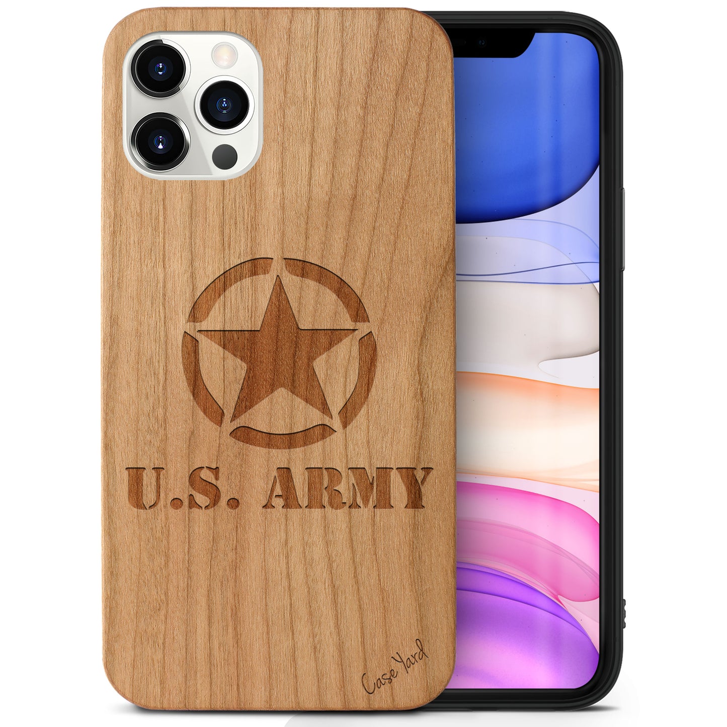 US Army Logo Wooden Laser Engraved Phone Case