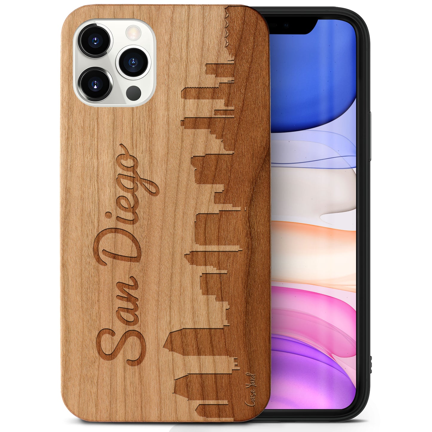 San Diego Skyline Wooden Laser Engraved Phone Case