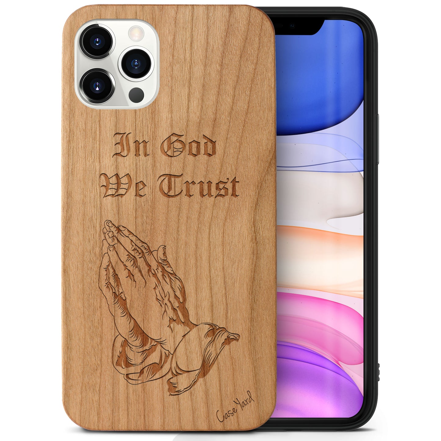 In God We Trust Case Wooden Laser Engraved Phone Case