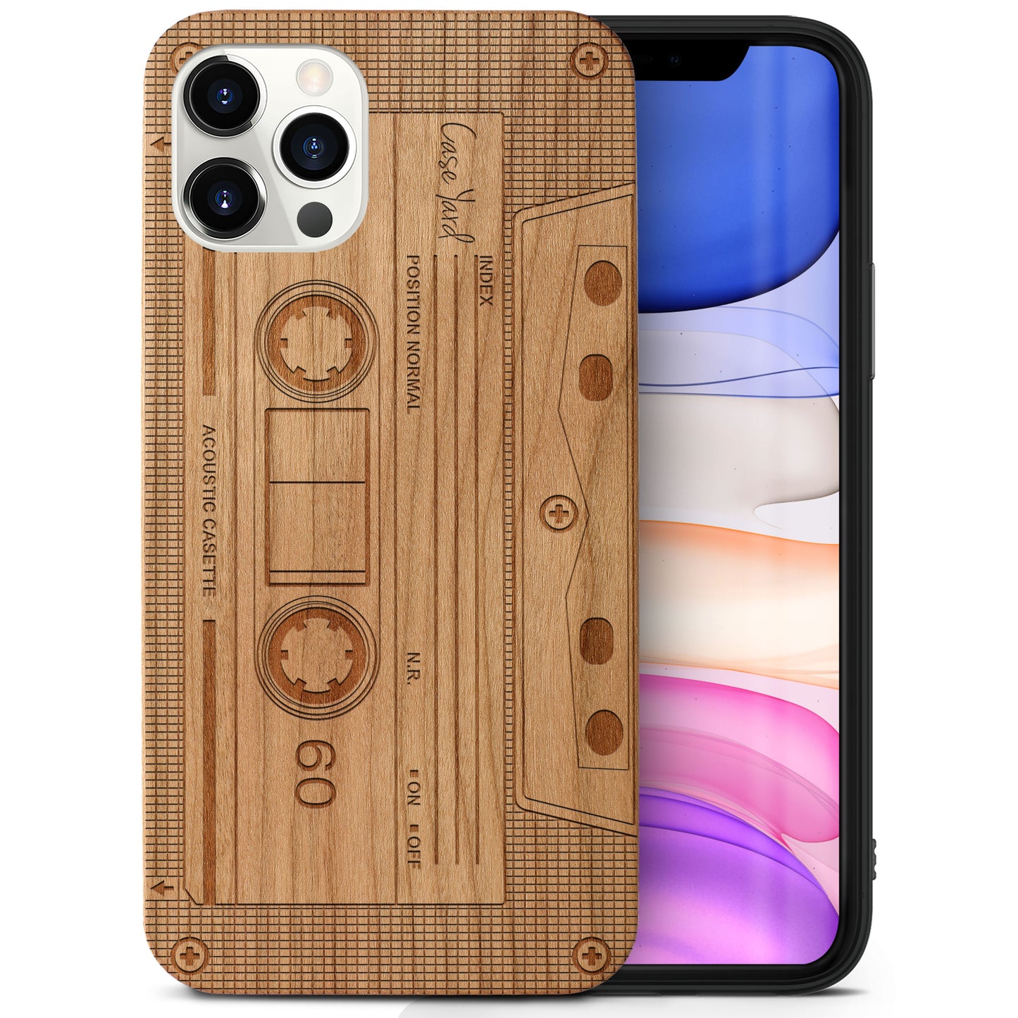 Casette Wooden Laser Engraved Phone Case