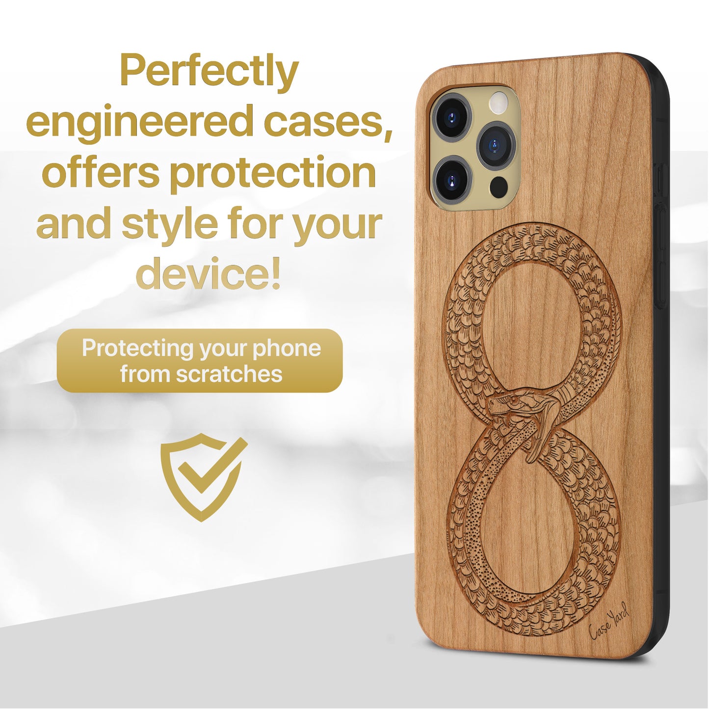 Wooden Cell Phone Case Cover, Laser Engraved case for iPhone & Samsung phone Eternal Life Design