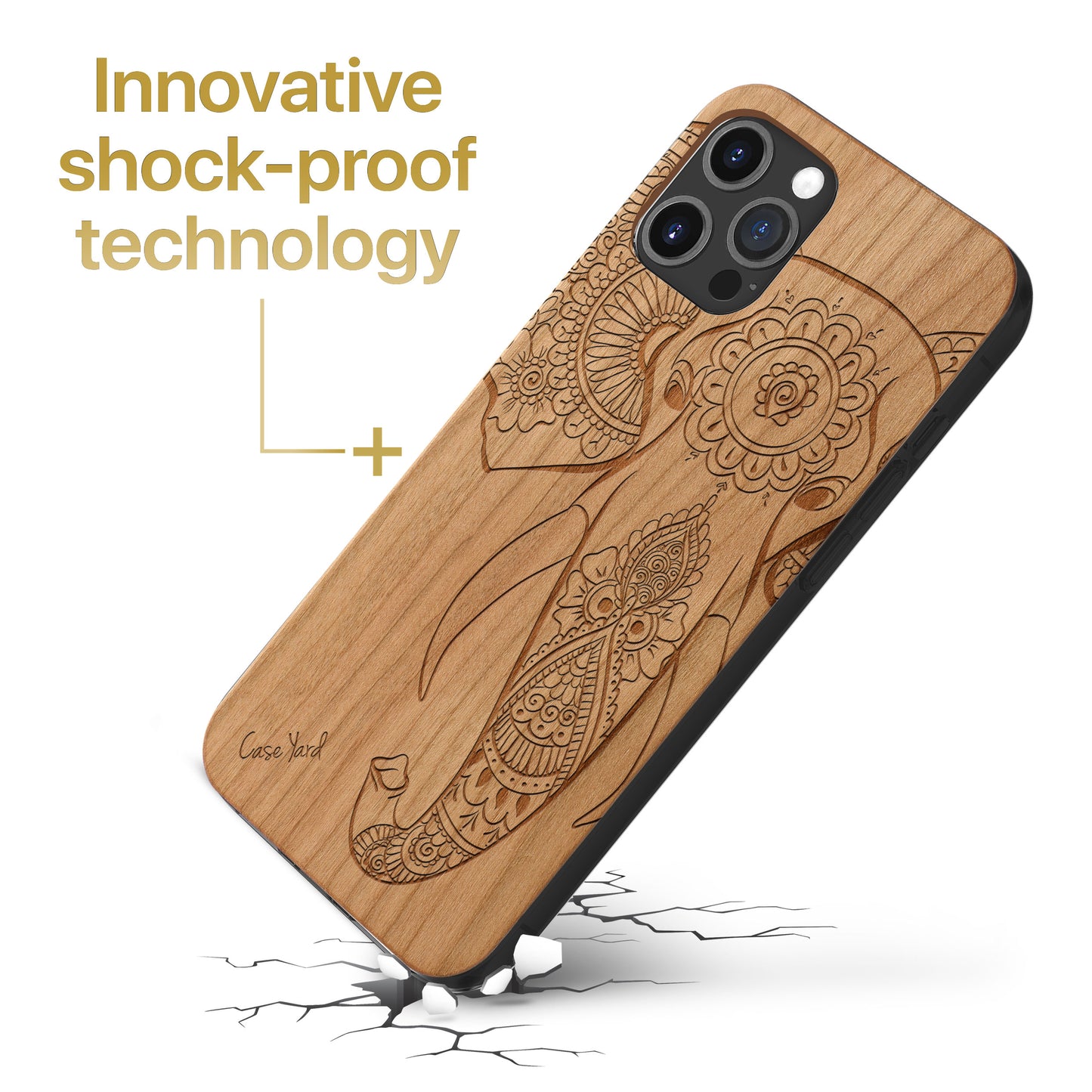 Elephant Hannah Head Wood Wooden Laser Engraved Phone Case for iPhone