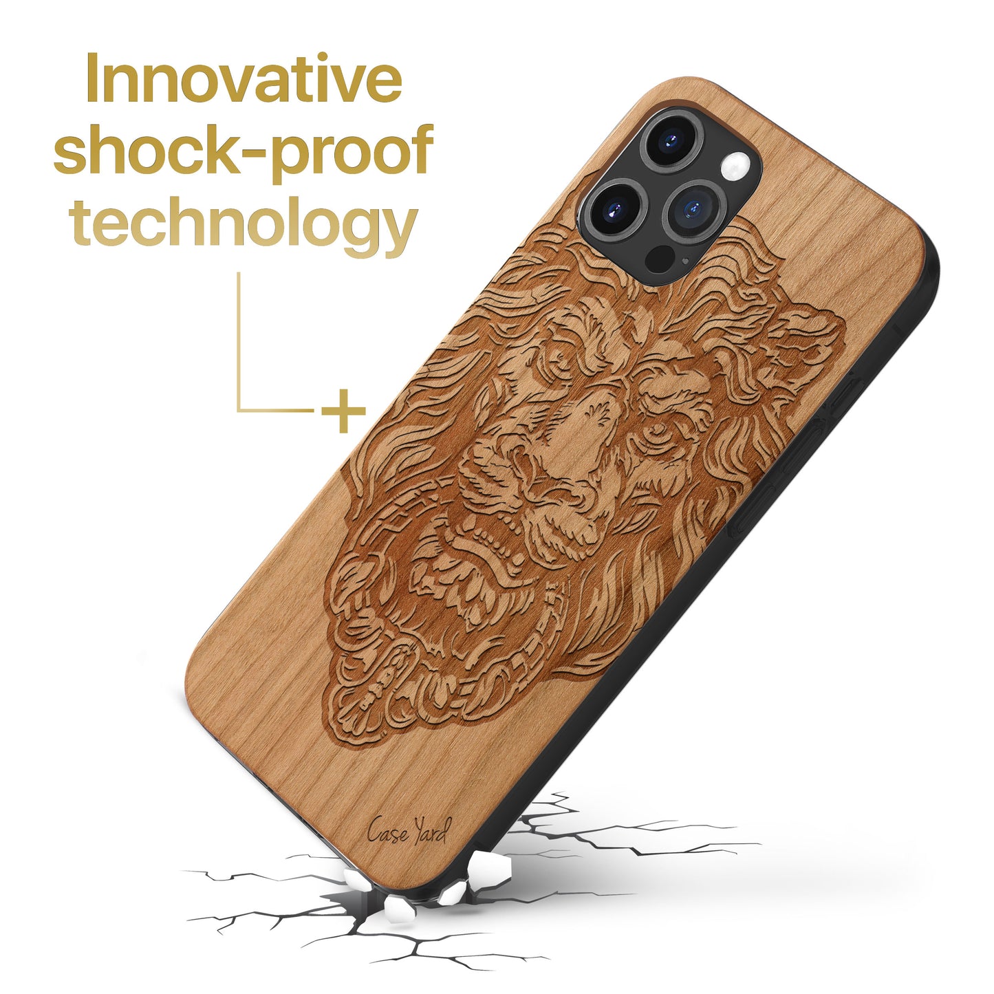 Wooden Cell Phone Case Cover, Laser Engraved case for iPhone & Samsung phone Victorian Lion Design