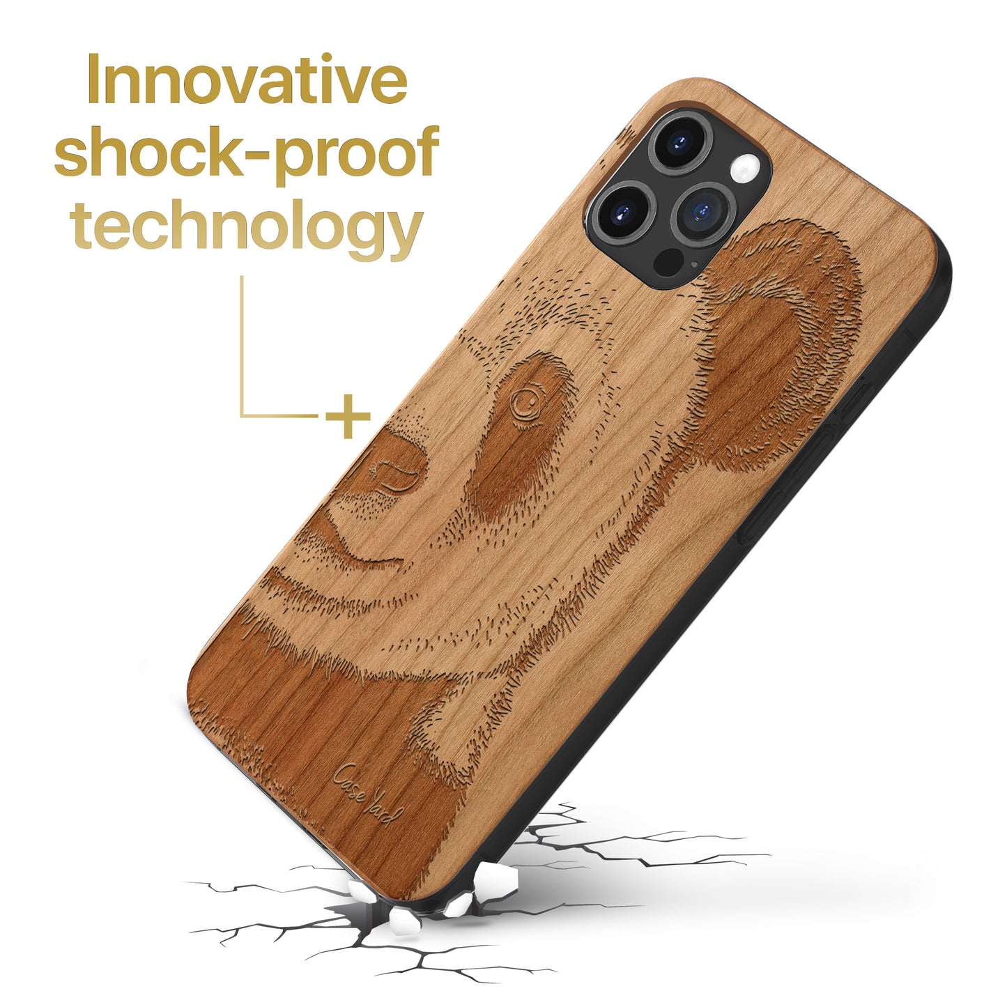 Wooden Cell Phone Case Cover, Laser Engraved case for iPhone & Samsung phone Panda Face Wood Design