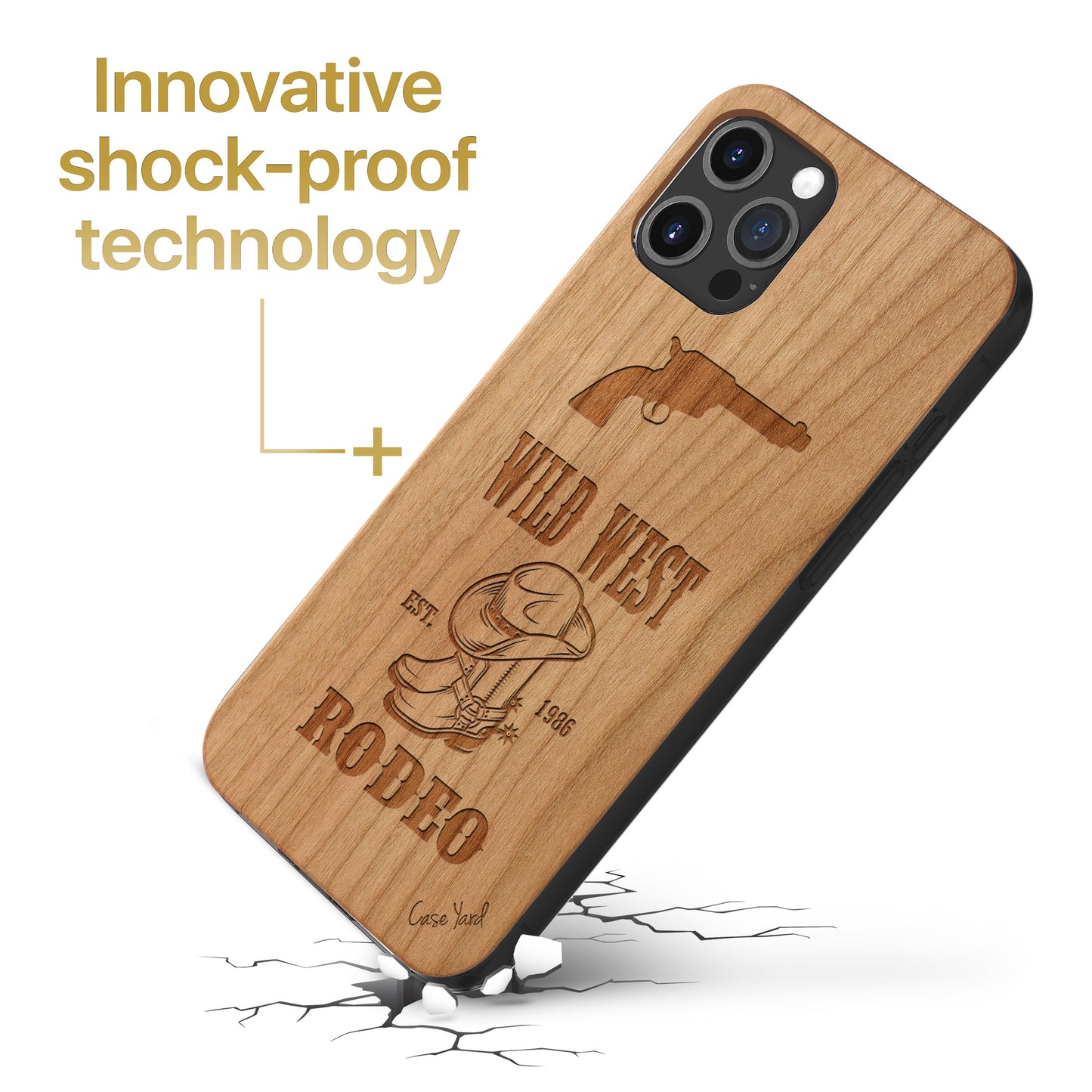 Wild West Rodeo Wooden Laser Engraved Phone Case for iPhone