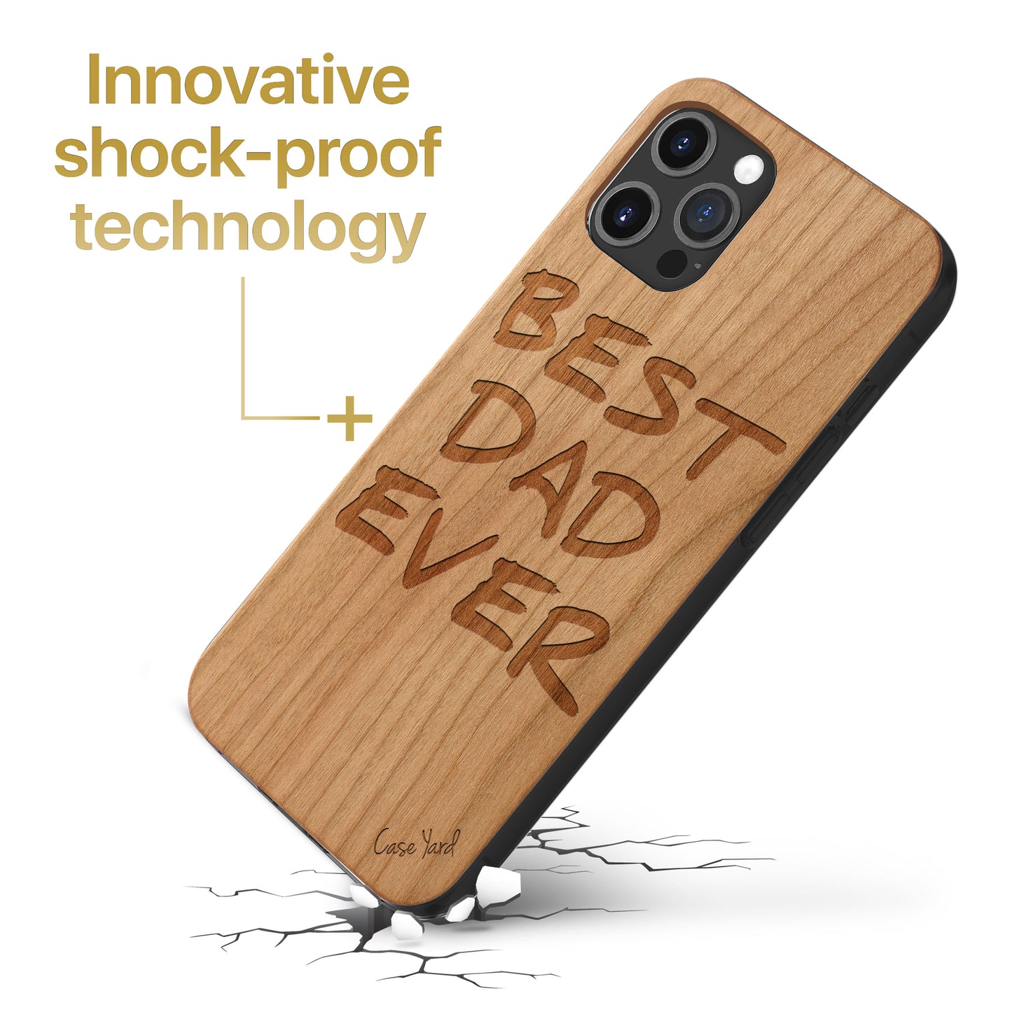 Wooden Cell Phone Case Cover, Laser Engraved case for iPhone & Samsung phone Best Dad Ever Design