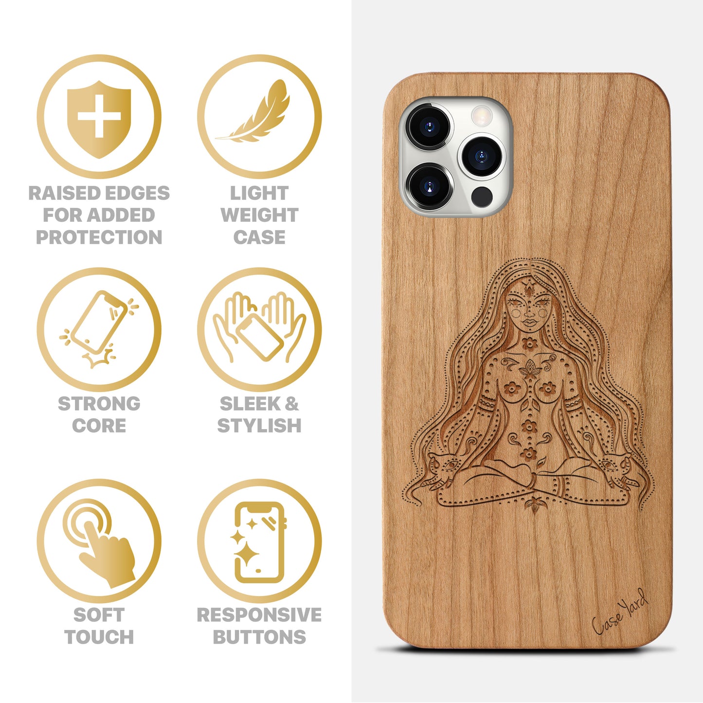 Hindu Bagdash Girl Wooden Laser Engraved Phone Case for iPhone