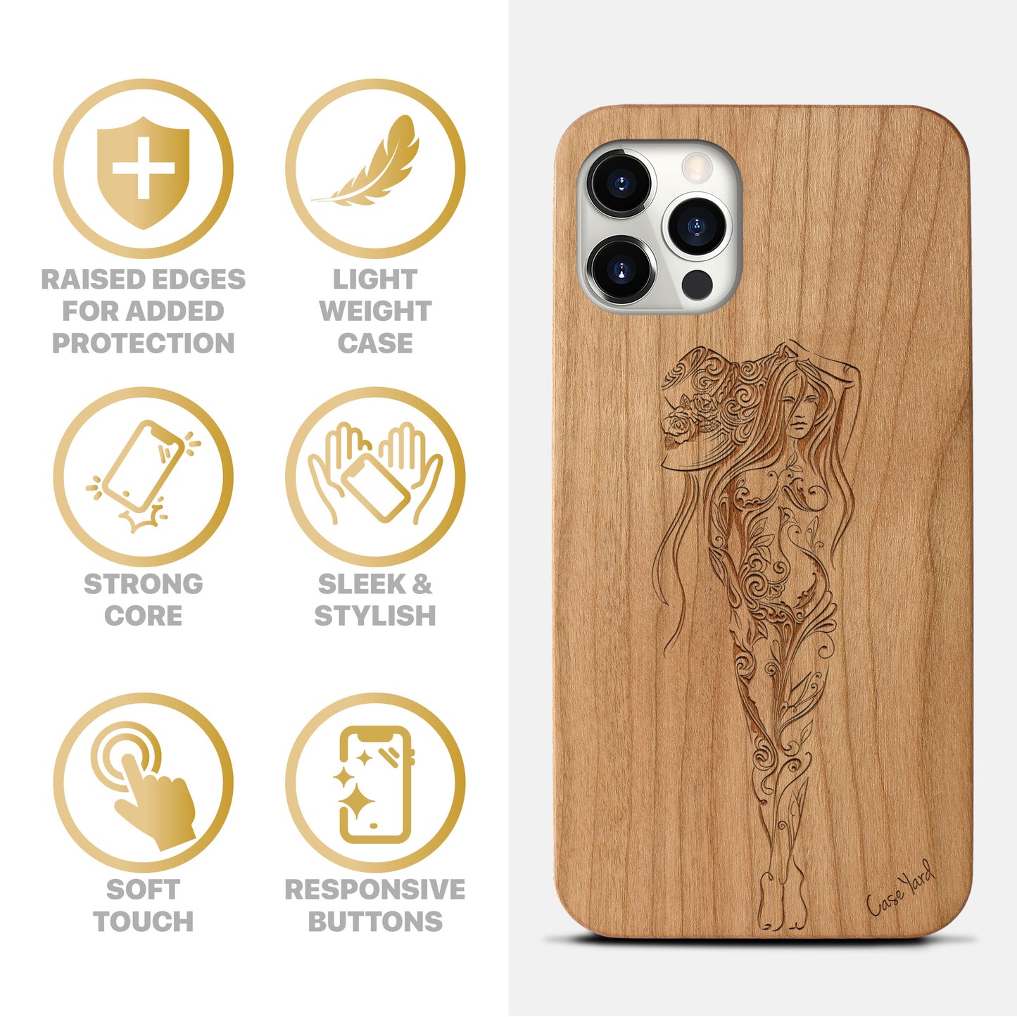 Tribal Girl Wooden Laser Engraved Phone Case for iPhone