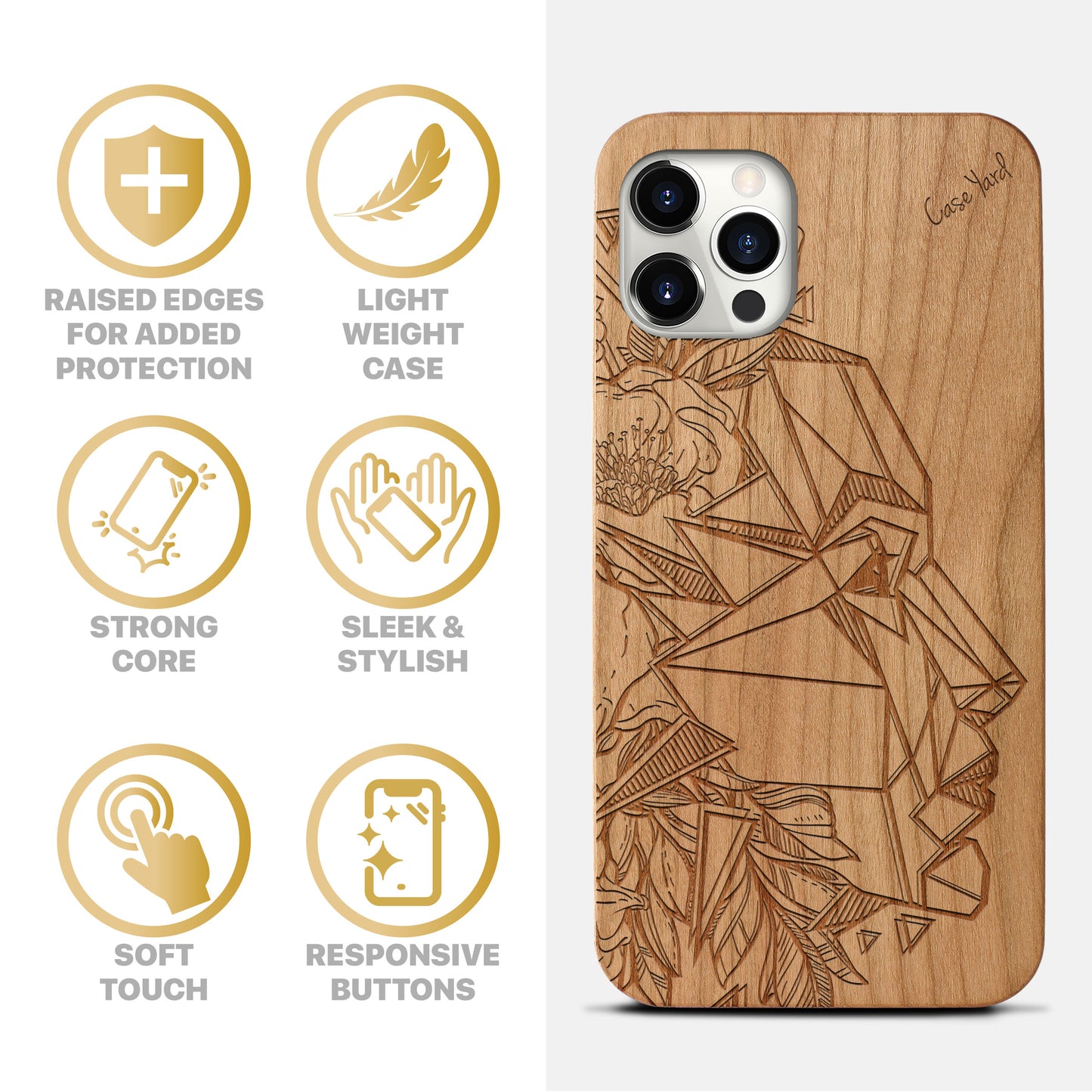 Beautiful Mind Wooden Laser Engraved Phone Case for iPhone & Samsung Phones