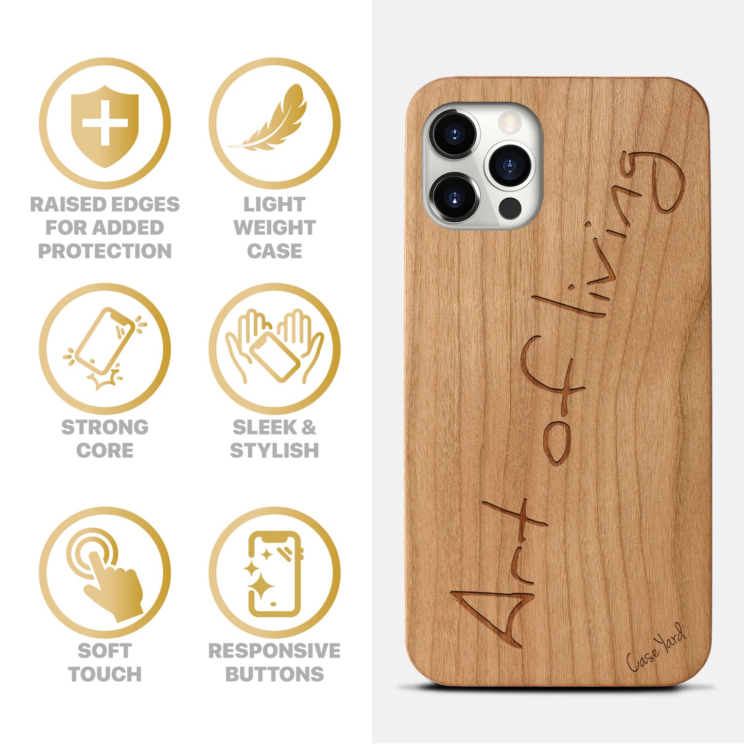 Art of Living Wooden Laser Engraved Phone Case for iPhone & Samsung Phones
