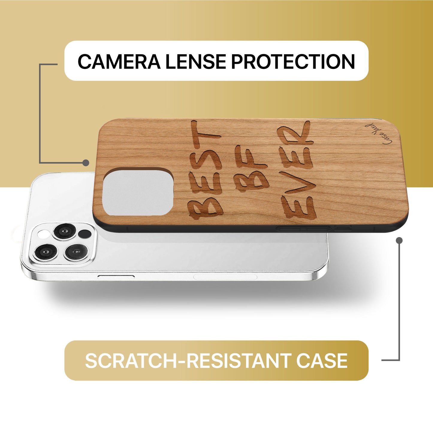 Best BF Ever Wooden Laser Engraved Phone Case for iPhone & Samsung Phones