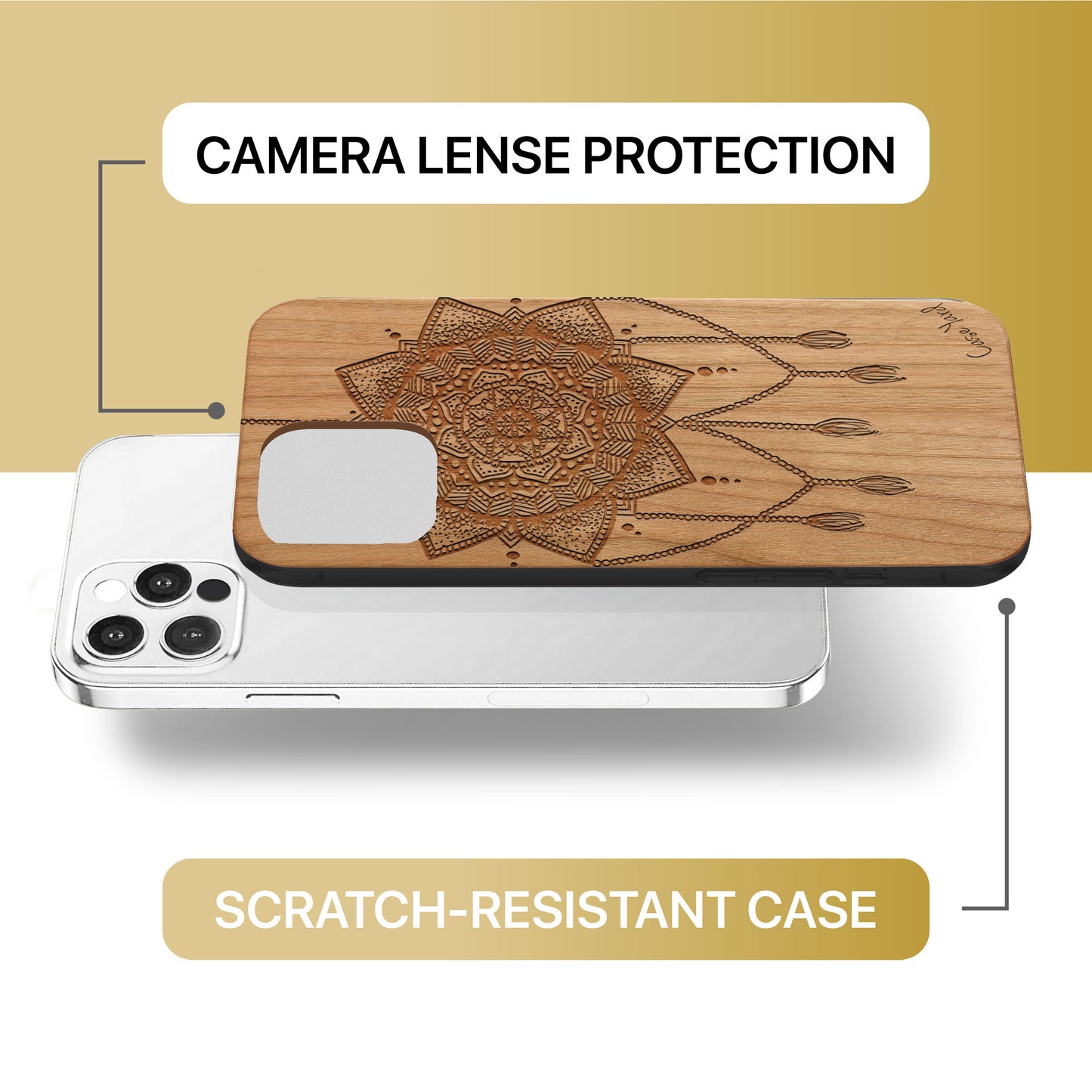 Small Dream Catcher Wooden Laser Engraved Phone Case for iPhone