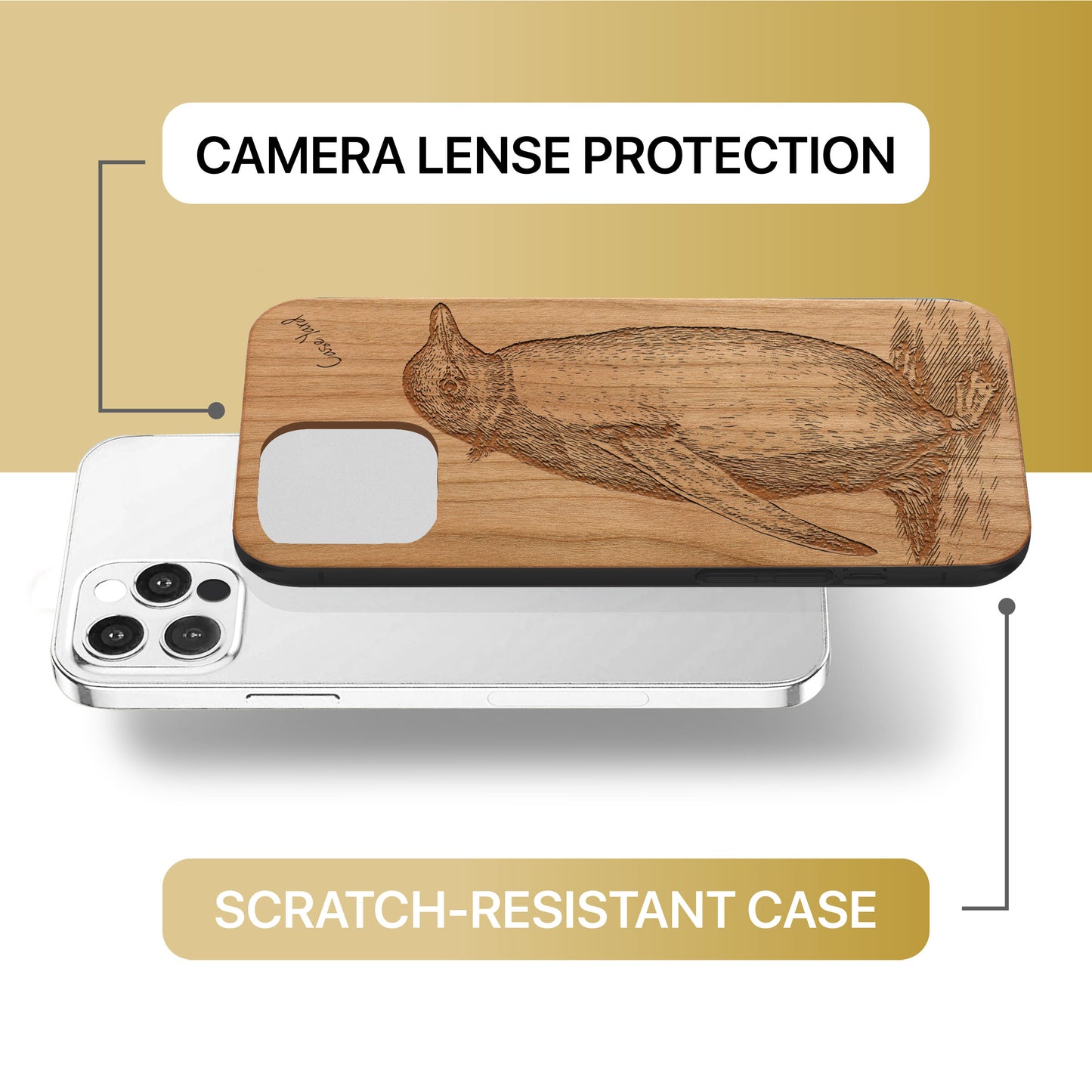 Wooden Cell Phone Case Cover, Laser Engraved case for iPhone & Samsung phone Antarctic Penguin Design